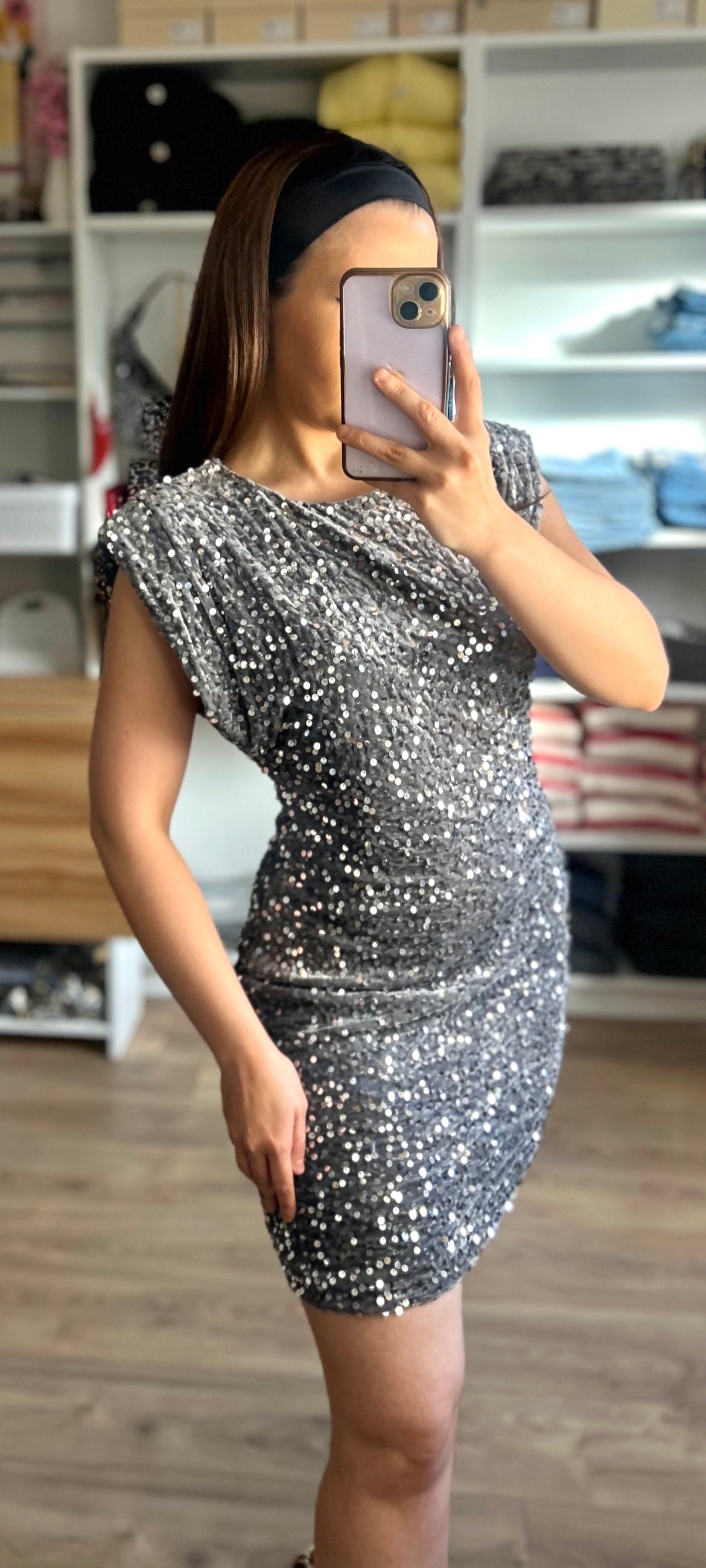 Robe Céleste Argenté