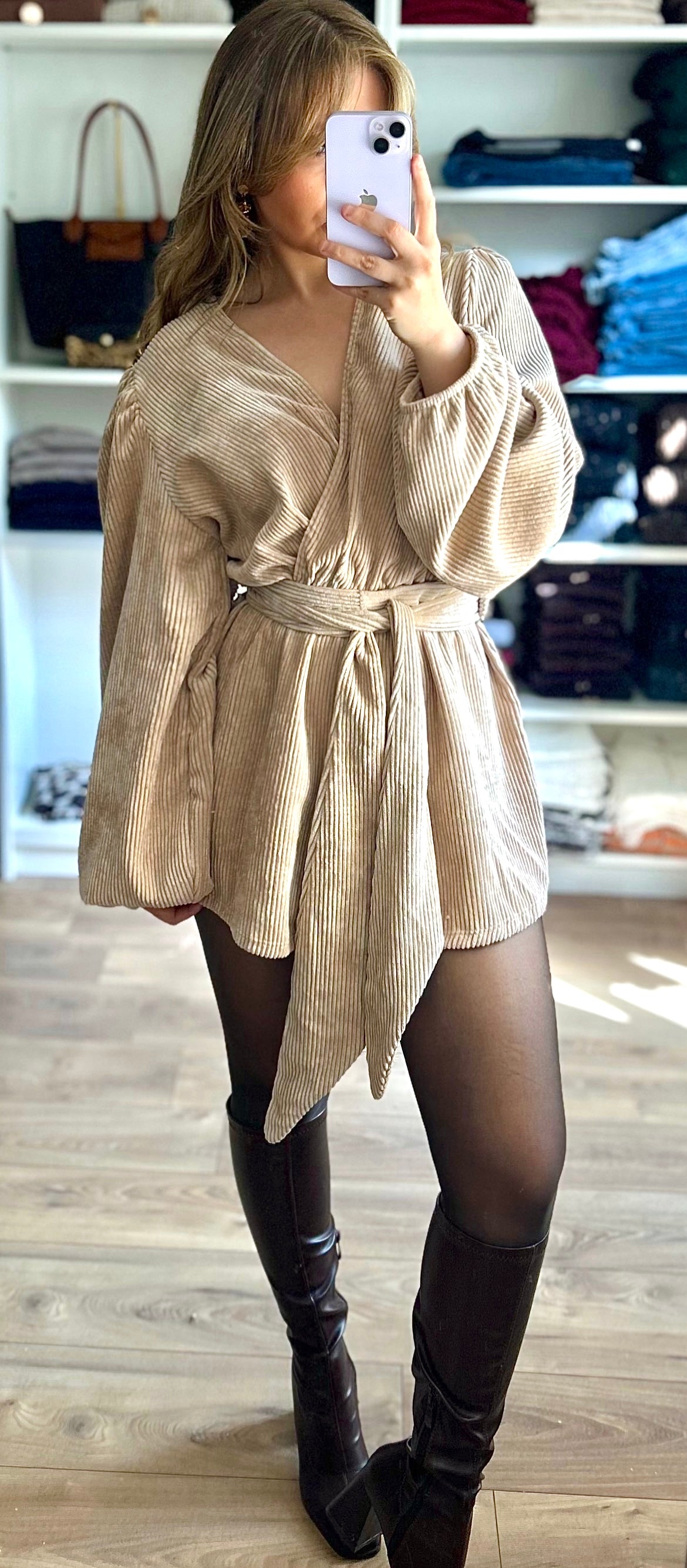 Robe combishort Ariana Beige