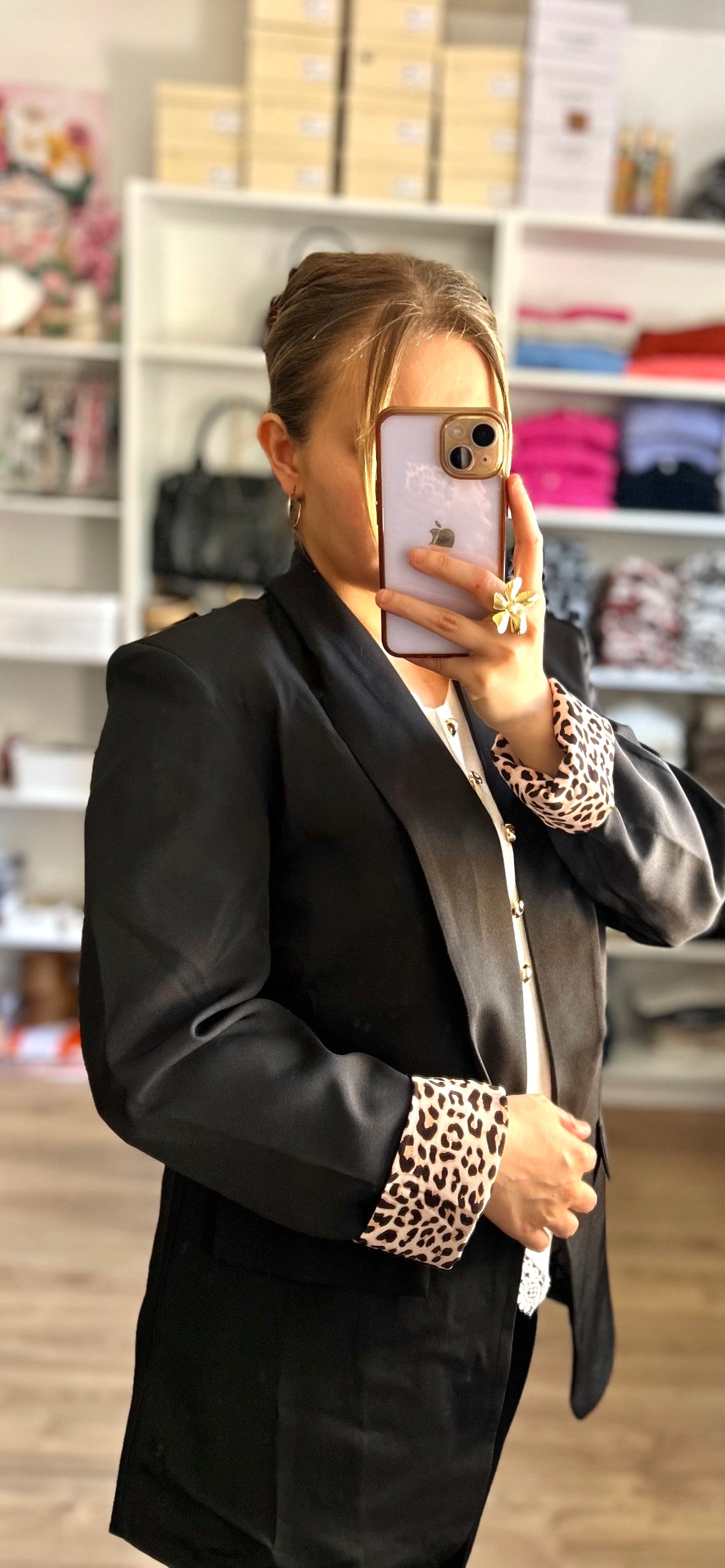 Blazer Mina Léopard Noir