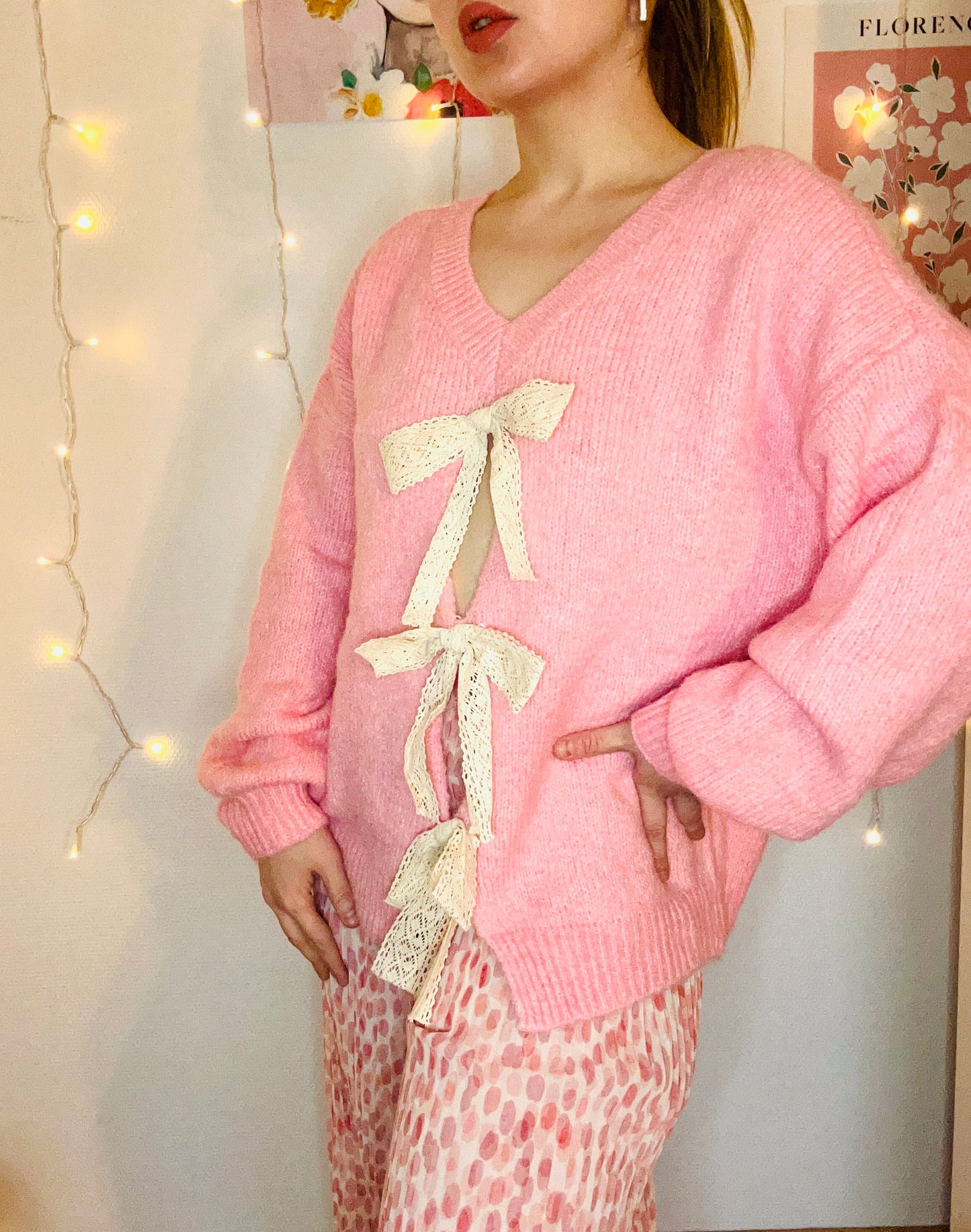 Pull à noeud Rosalie Rose