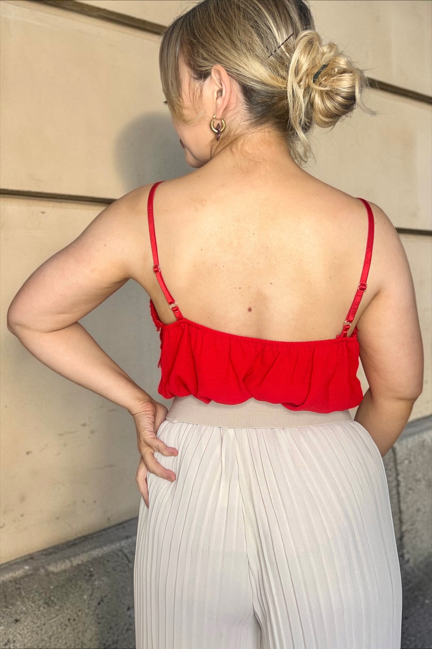 Débardeur Dentelle Mona Rouge