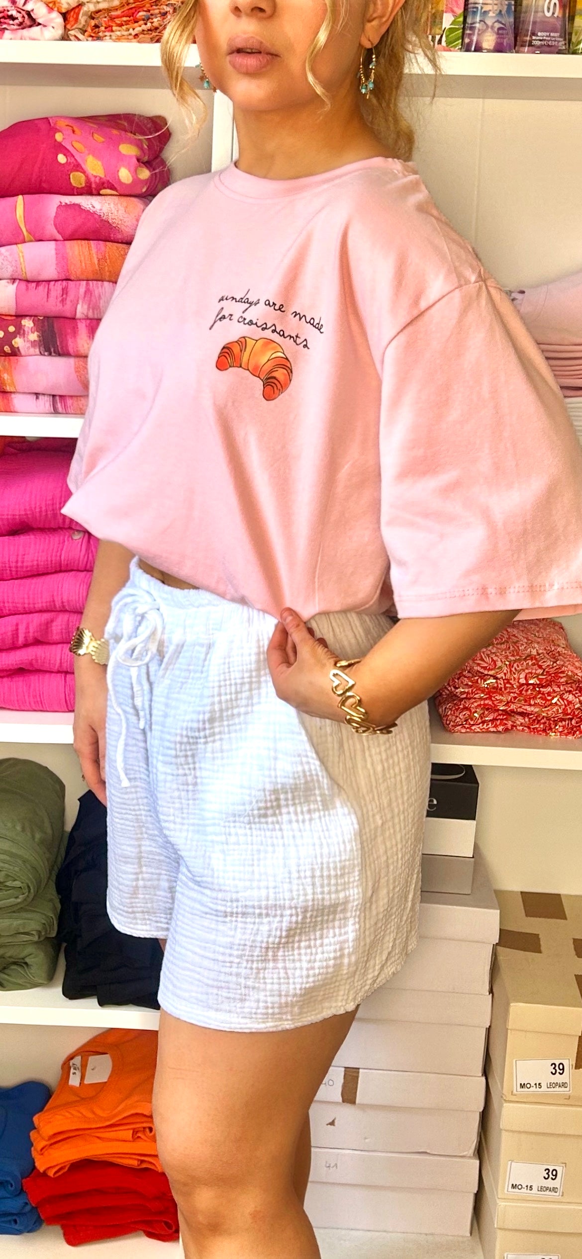 T-shirt Croissant Rose
