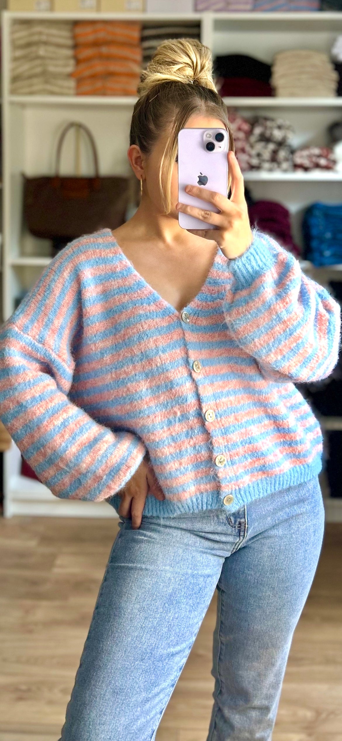 Gilet Tessa Bleu-Rose