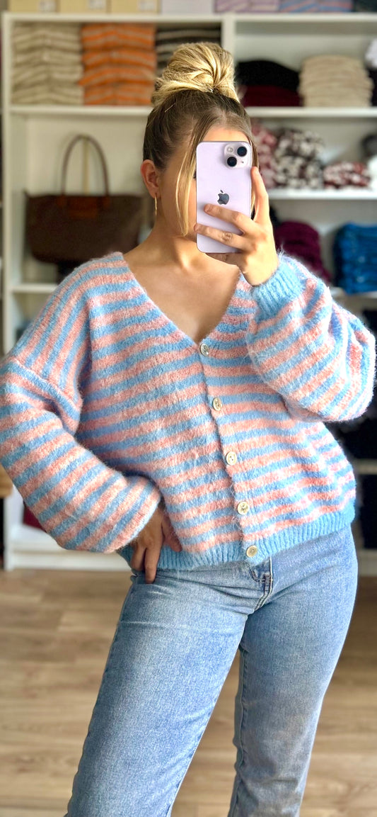 Gilet Tessa Bleu-Rose