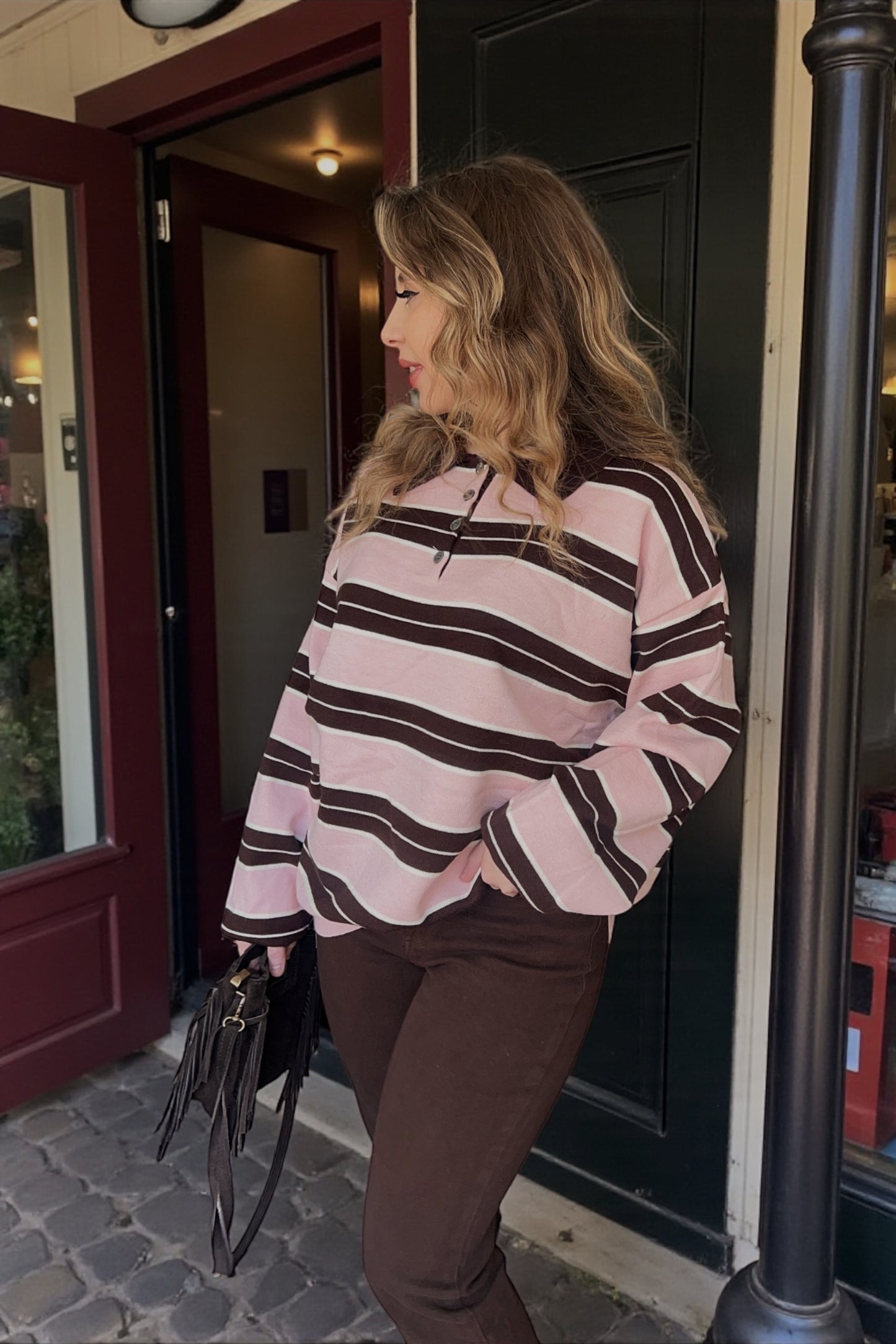 Pull Gaby Rose/Chocolat