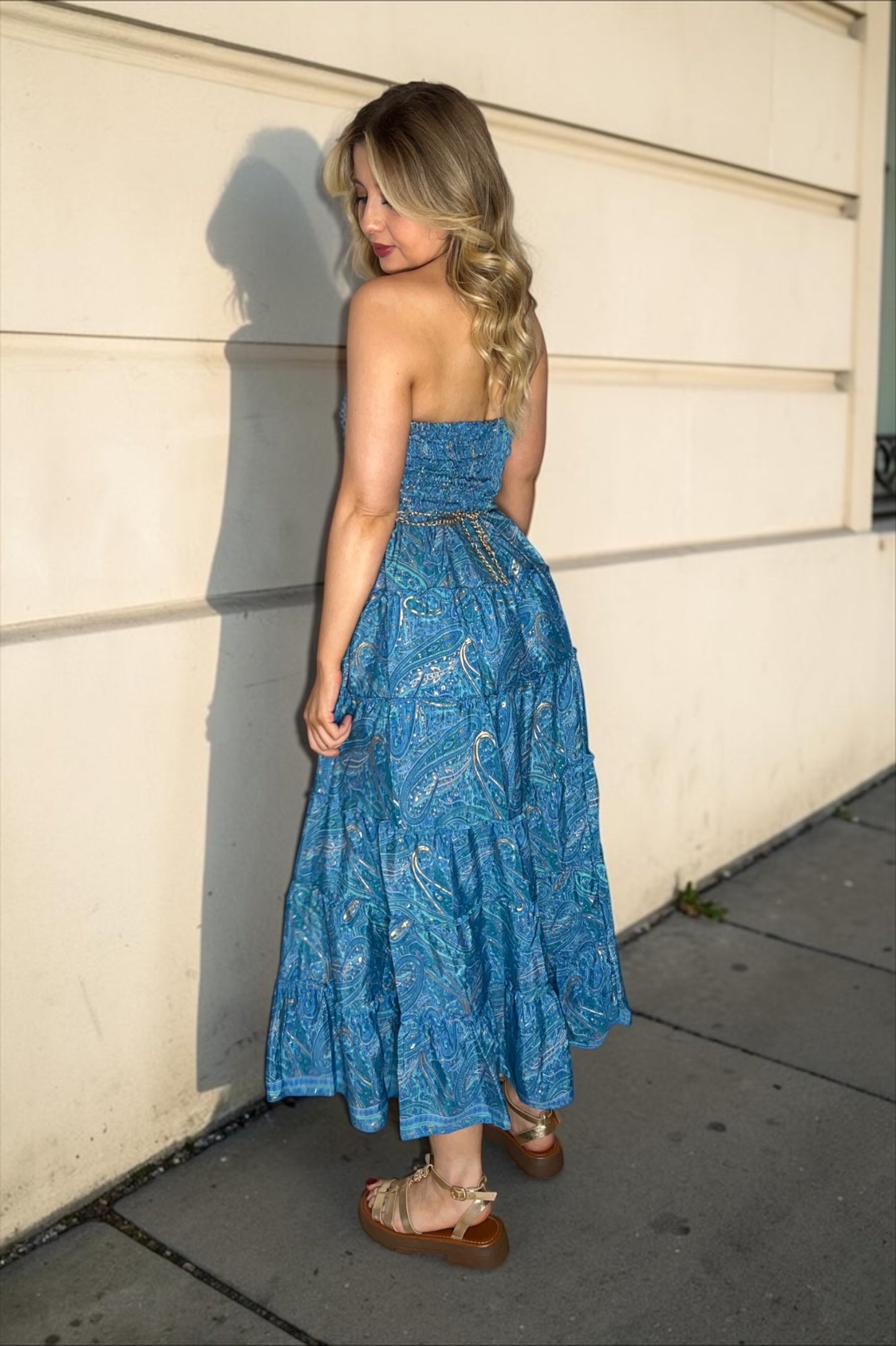 Robe/jupe Longue Bohème Indie Bleu Turquoise