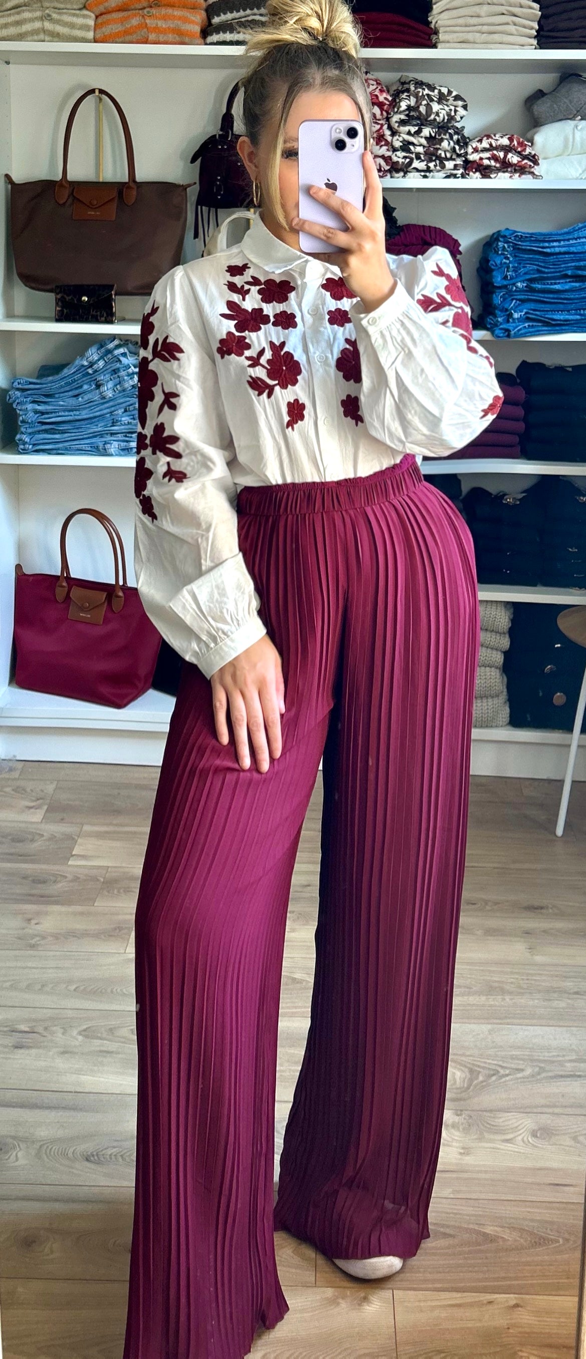 Pantalon Noa Bordeaux
