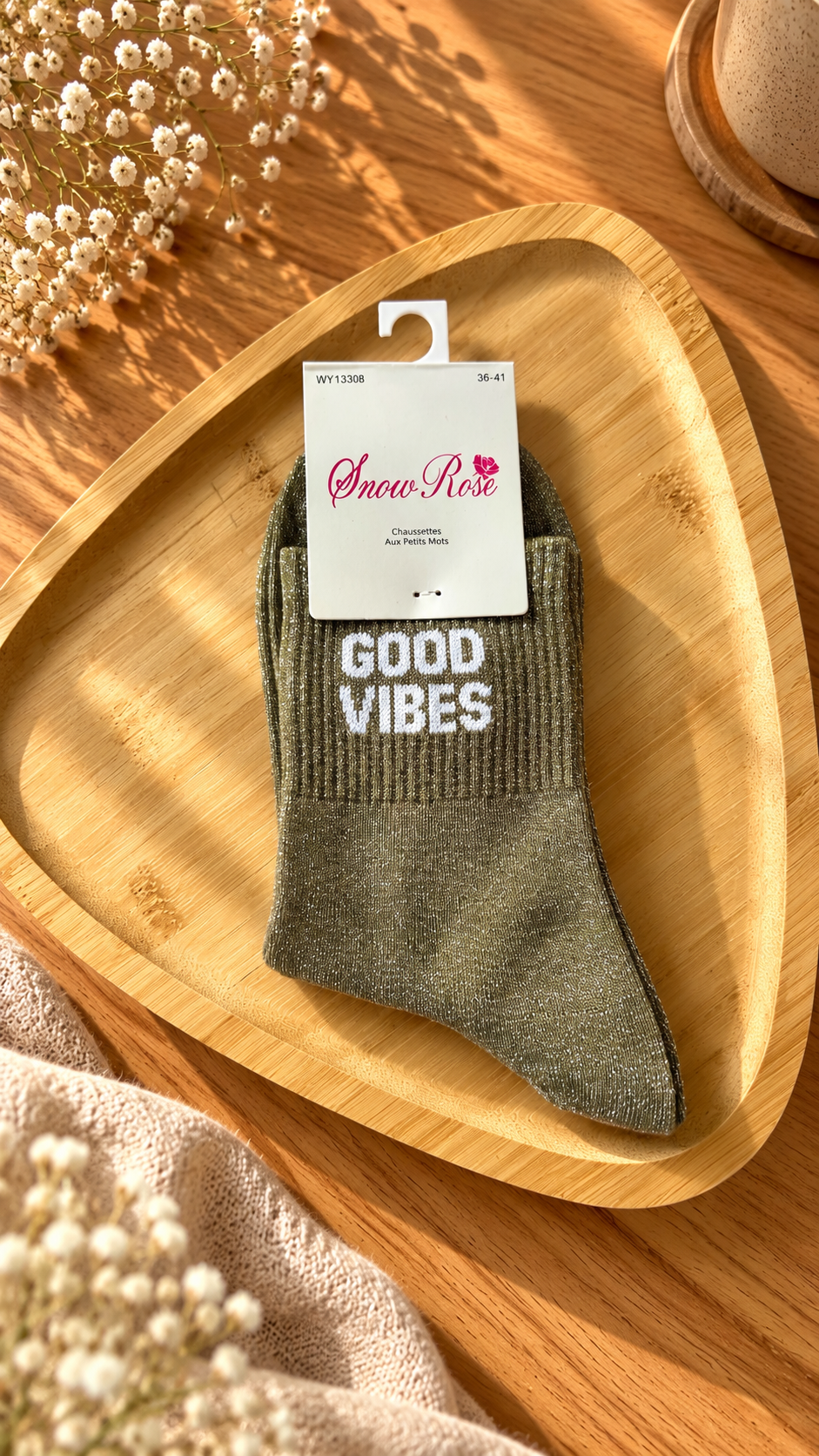 Chaussettes à Paillettes « GOOD VIBES »