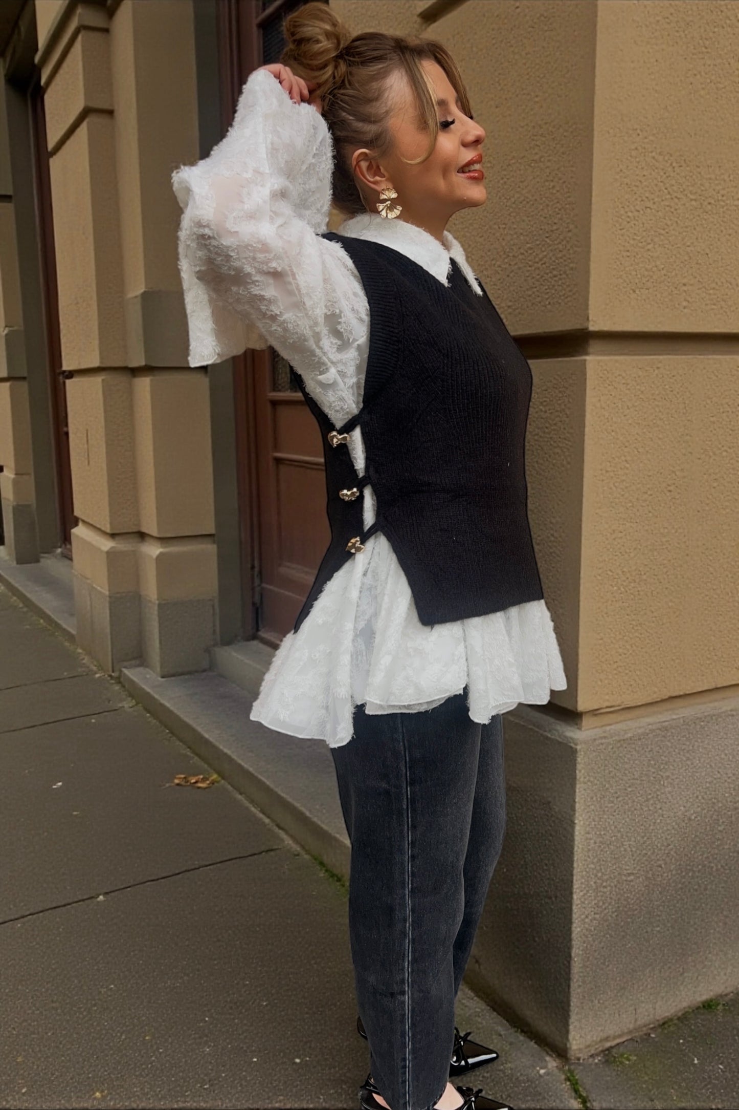 Pull sans manches Paul Noir