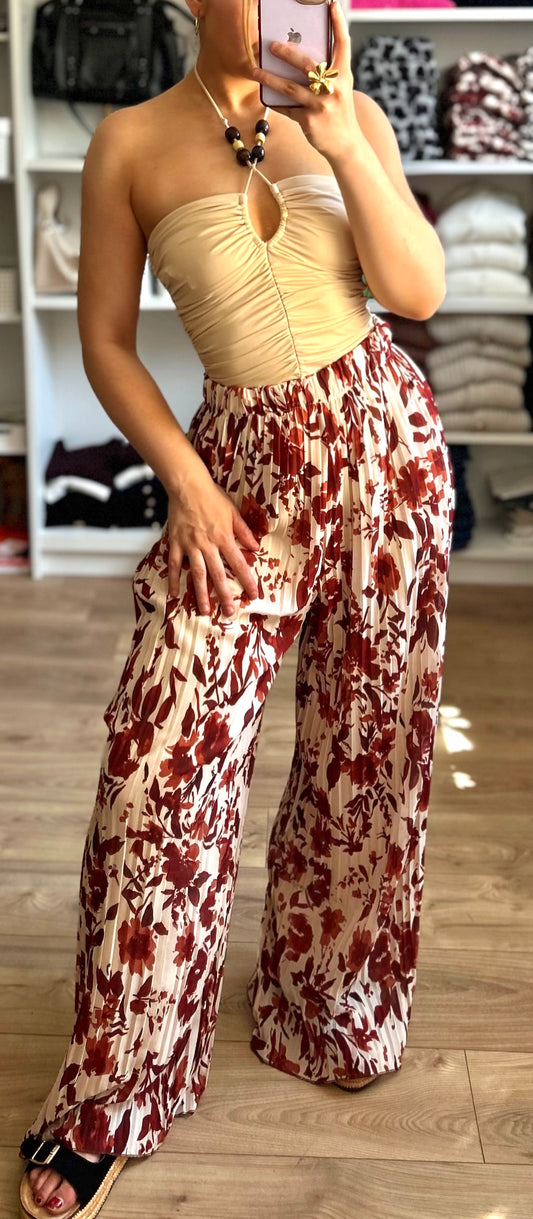 Pantalon Yumi motifs brique