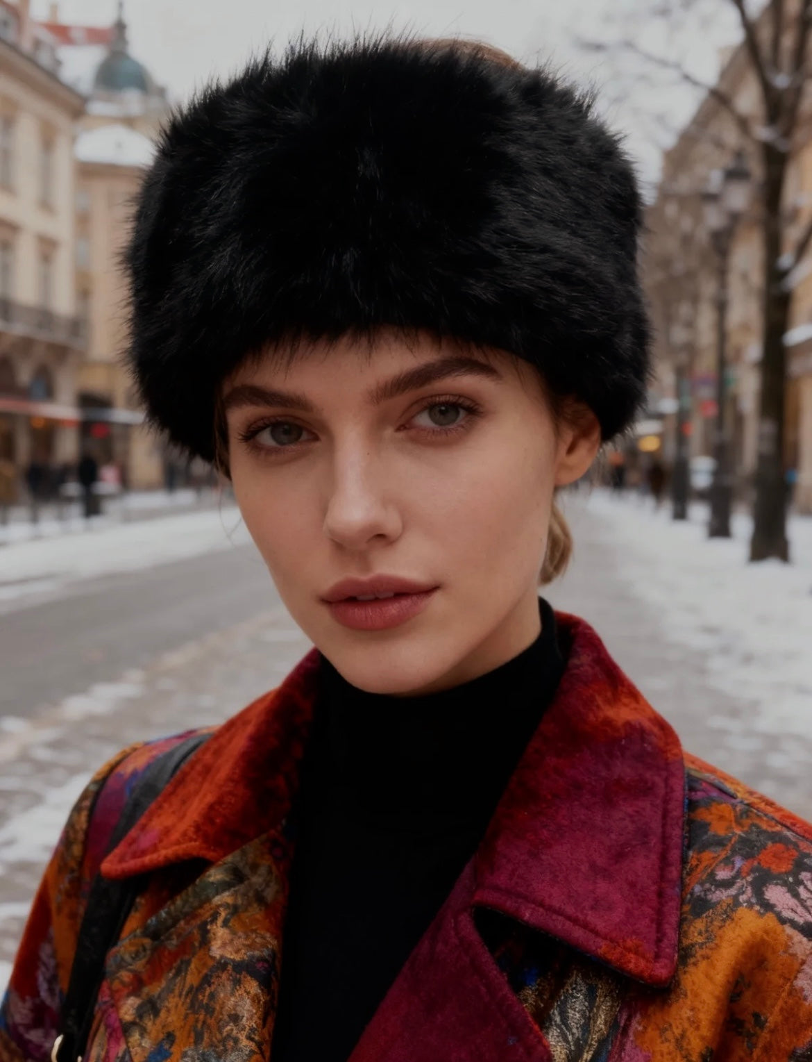 Toque en fausse fourrure Millie Noire