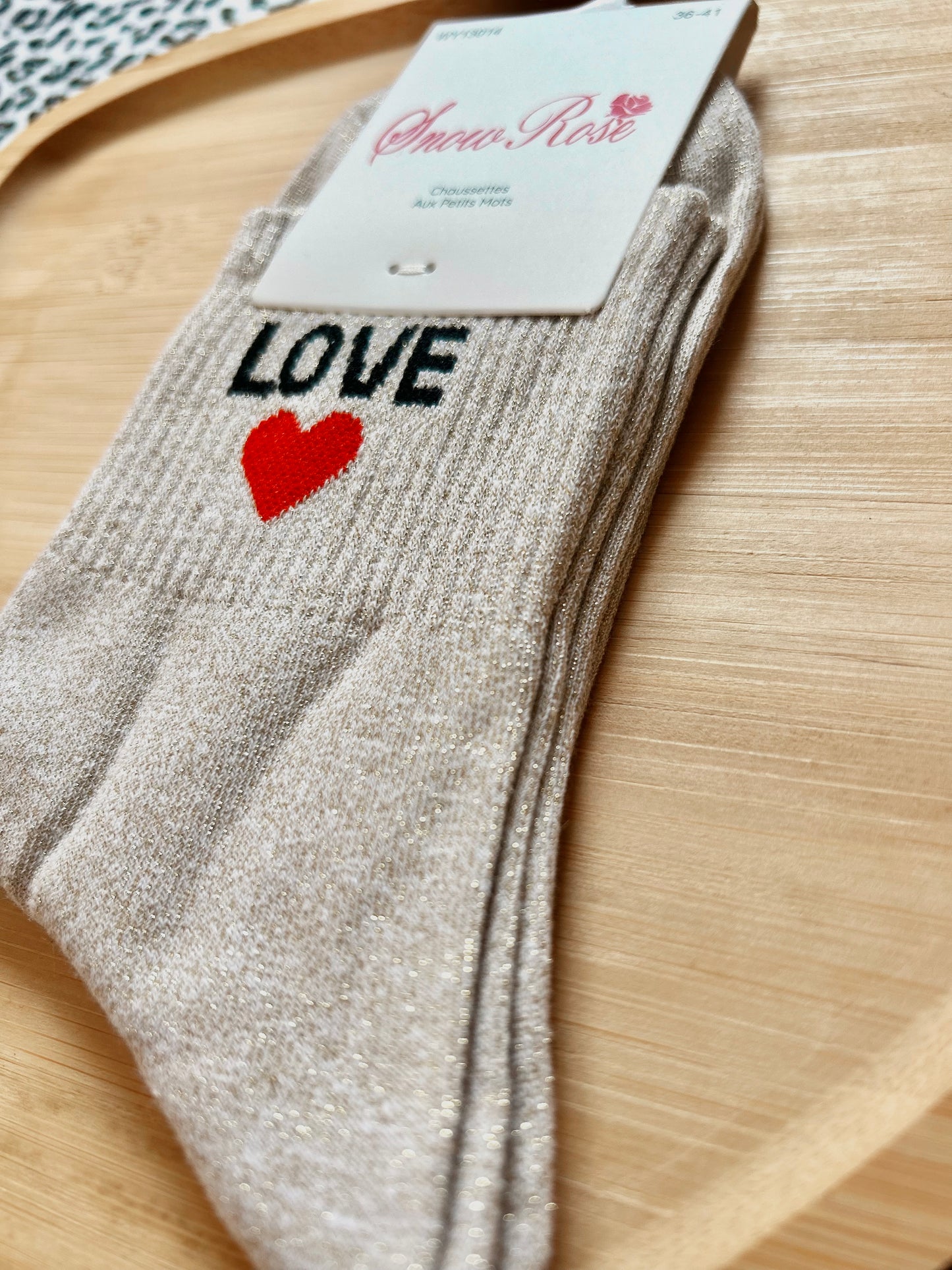 Chaussettes à paillettes « LOVE »