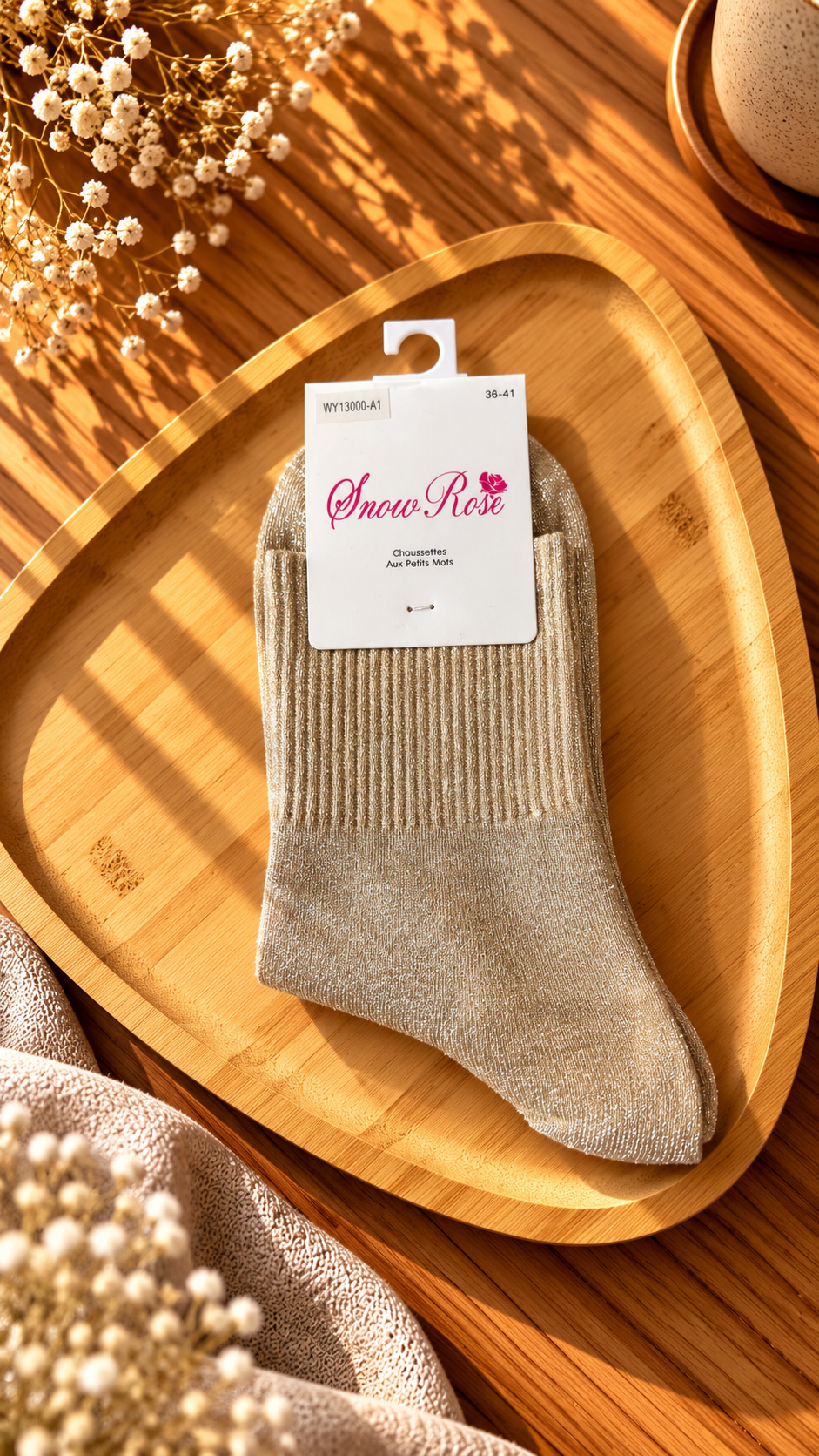 Chaussettes à paillettes unies
