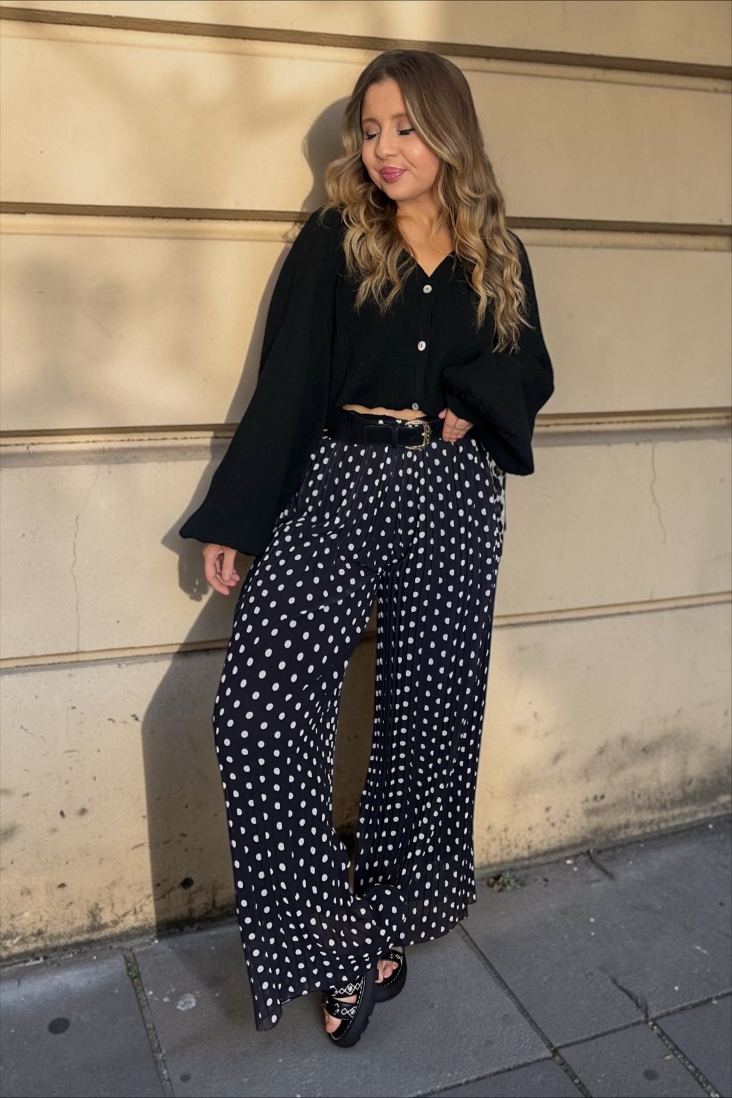 Pantalon Yumi Noir à pois