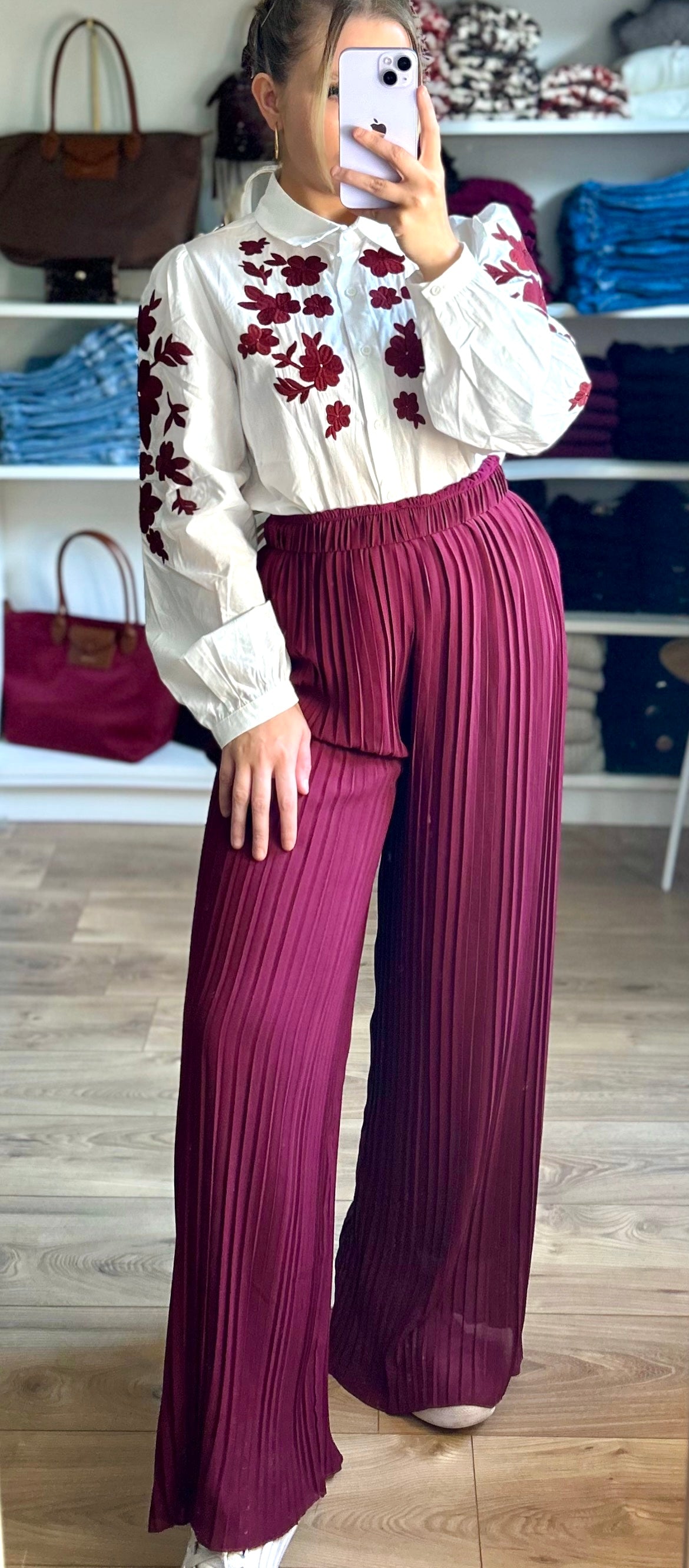 Pantalon Noa Bordeaux