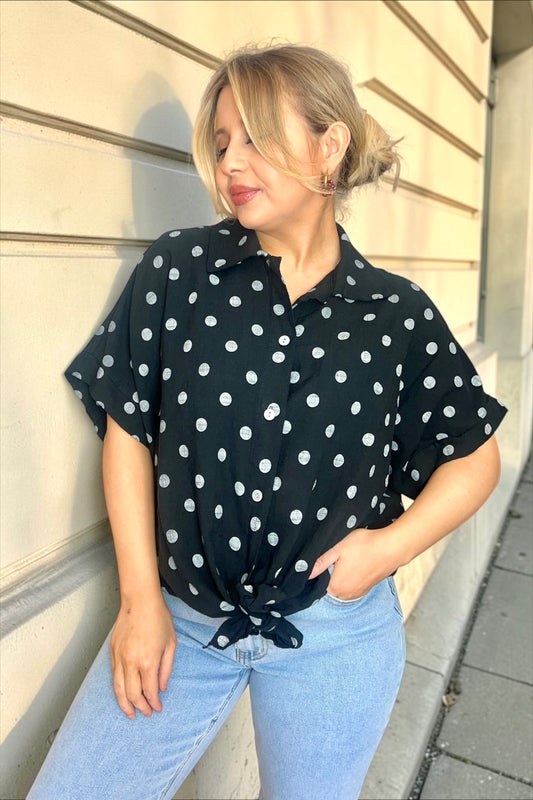 Chemise à Pois Suzon Noire