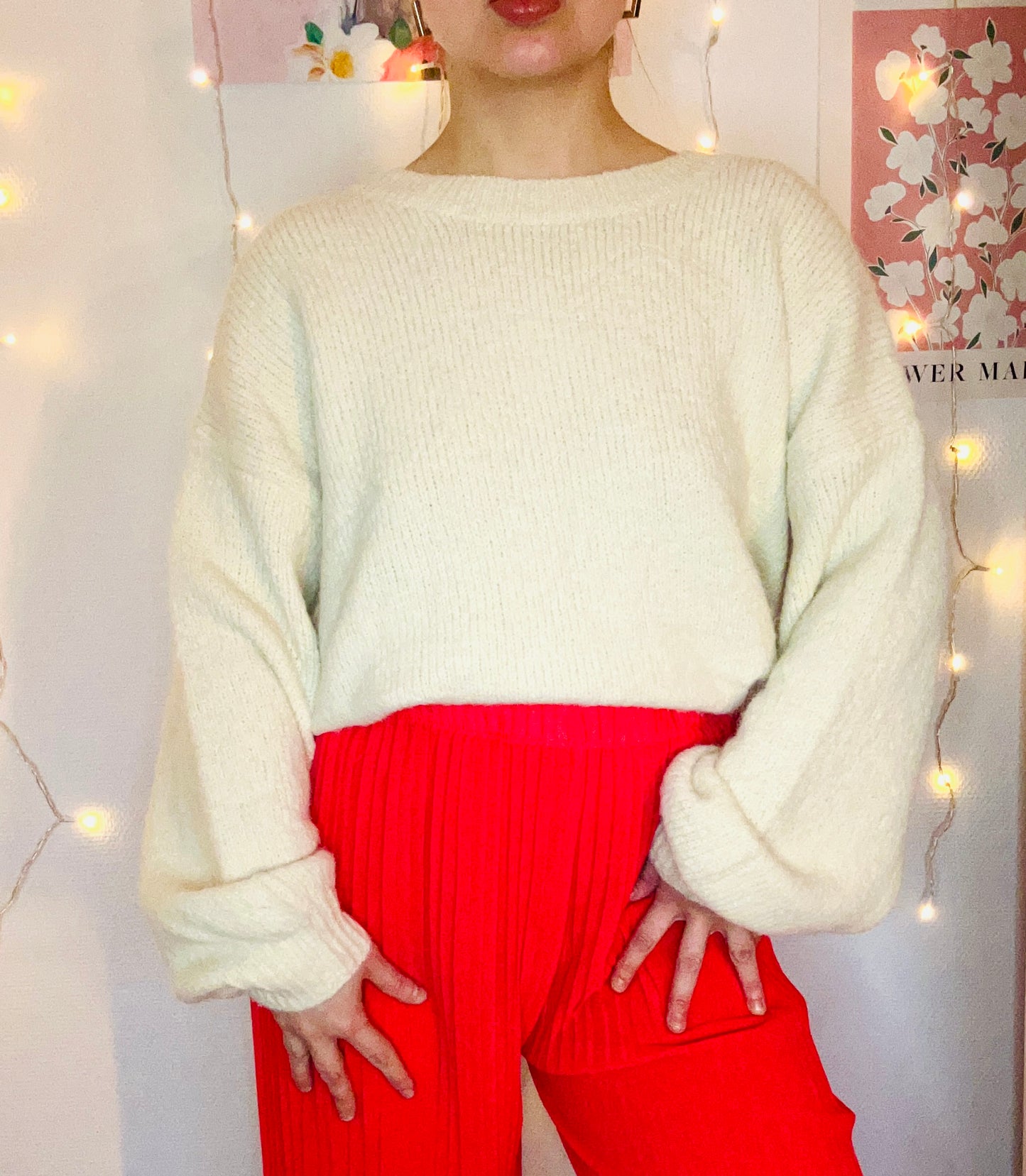 Pull à noeud Rosalie Crème