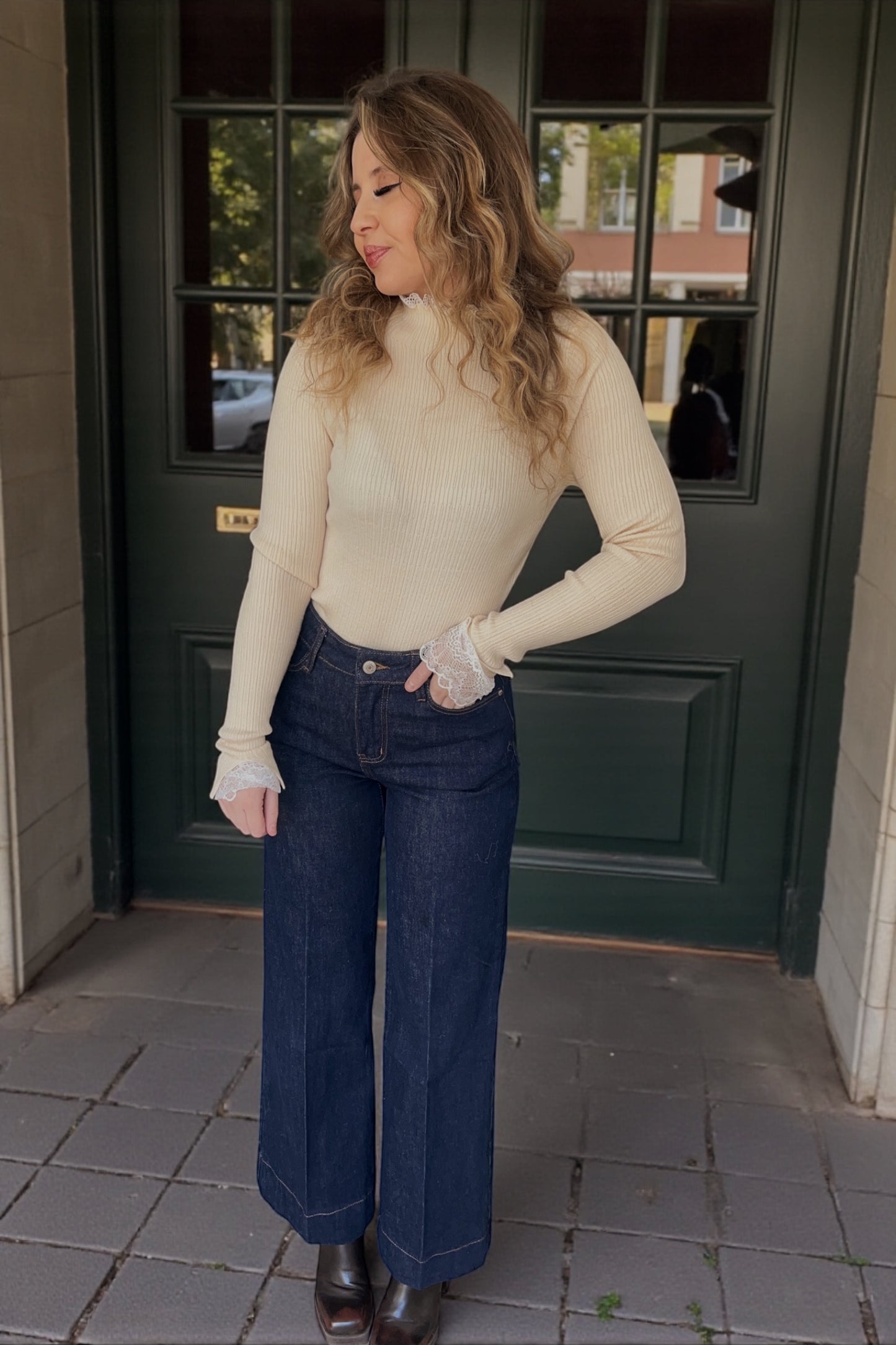 Top dentelle Bérénice Beige