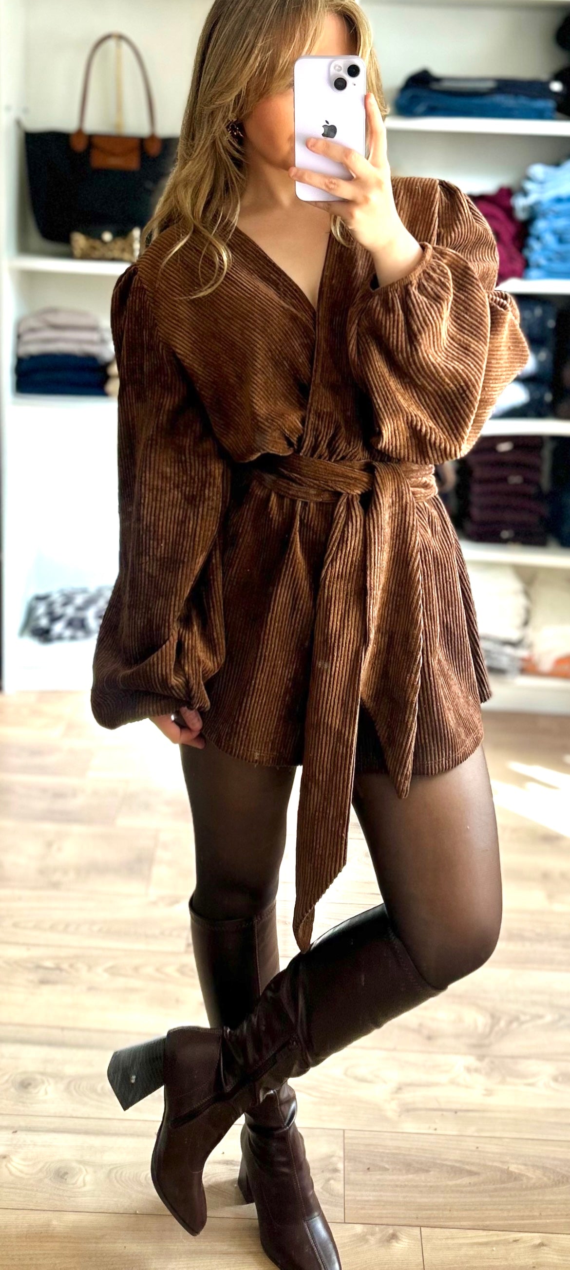 Robe combishort Ariana Marron