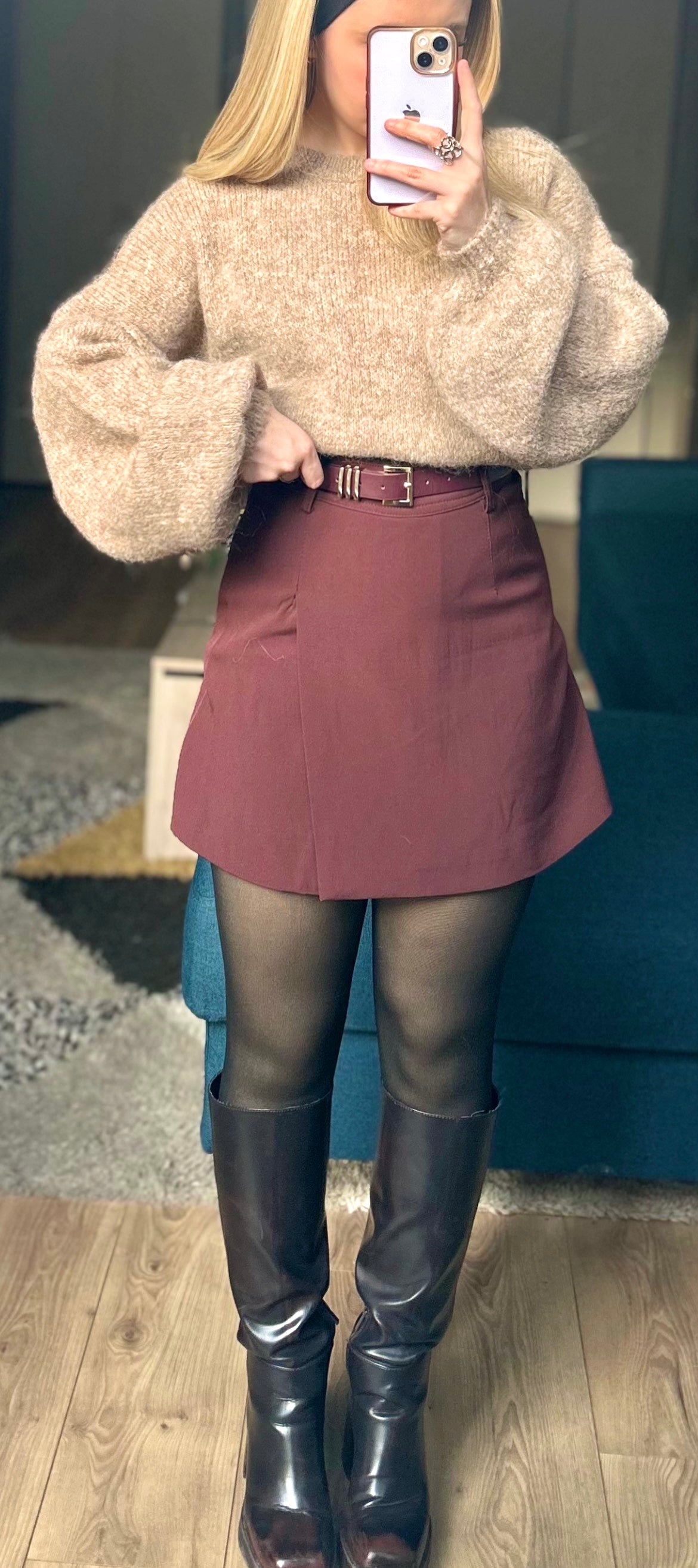 Jupe Short Maddy Bordeaux