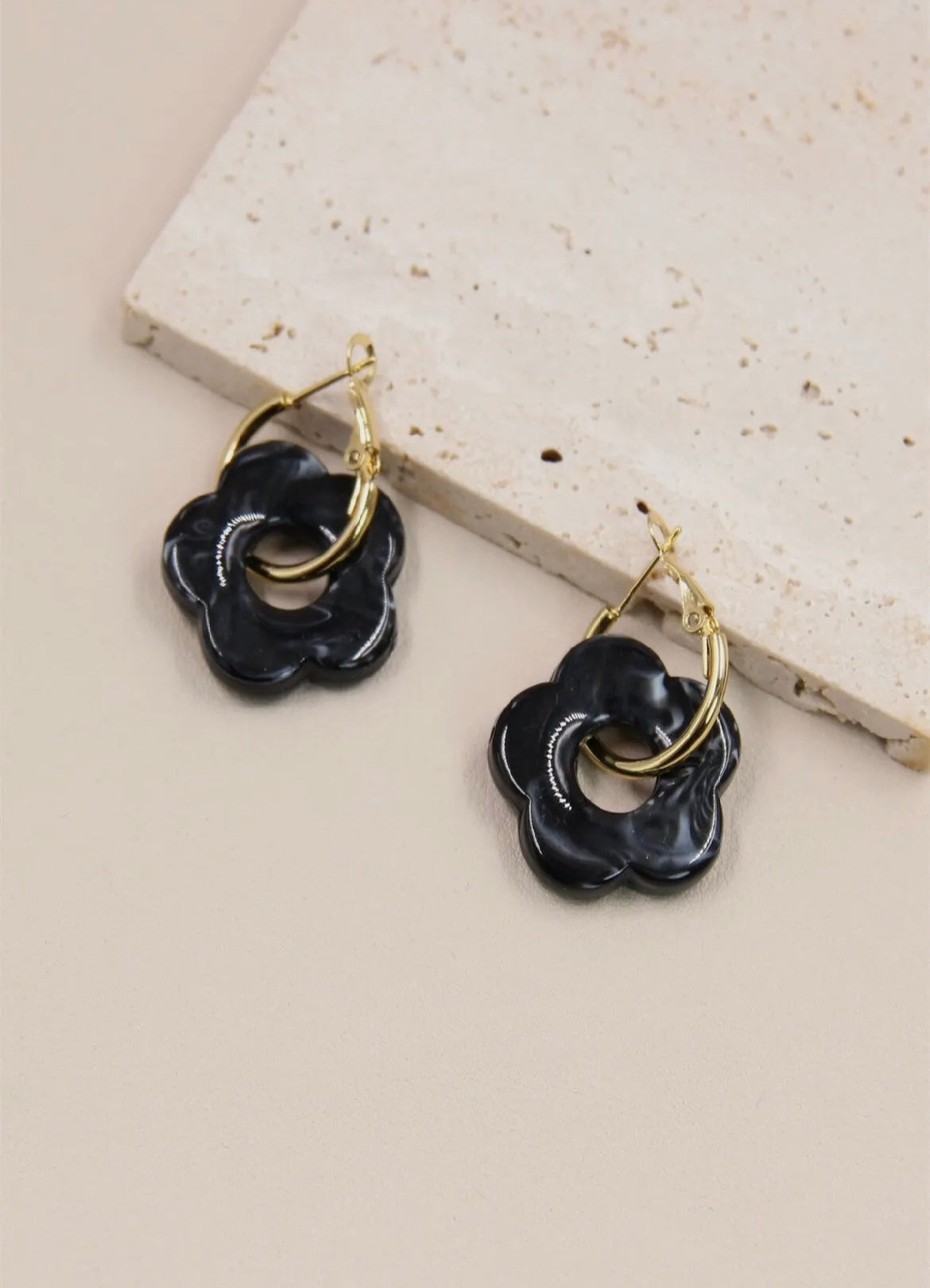 Boucles d’Oreilles Bloom Noir