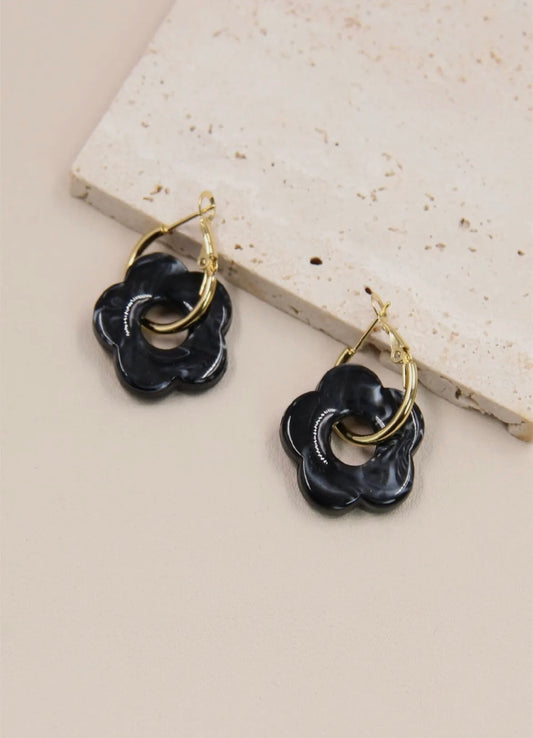 Boucles d’Oreilles Bloom Noir