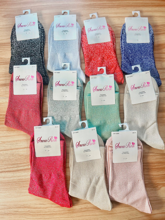 Chaussettes à paillettes unies