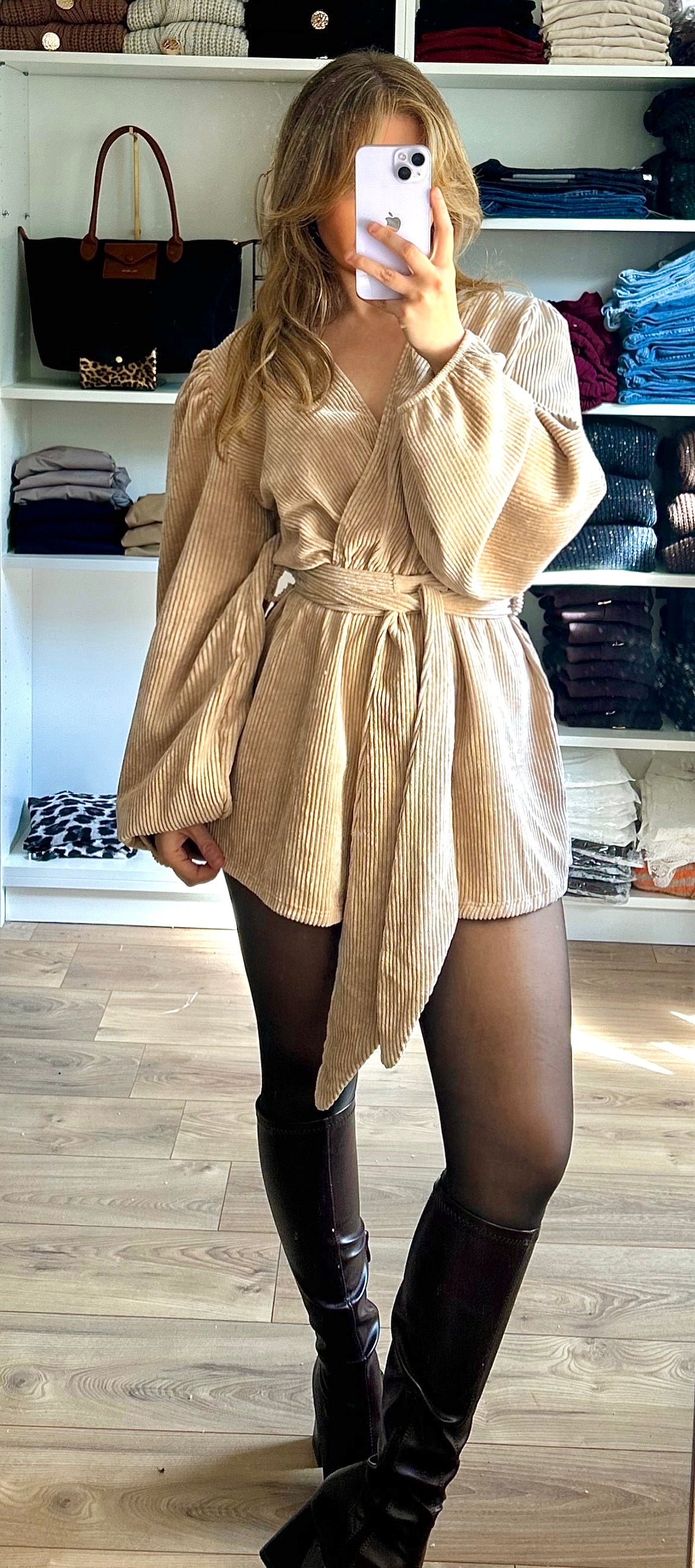 Robe combishort Ariana Beige