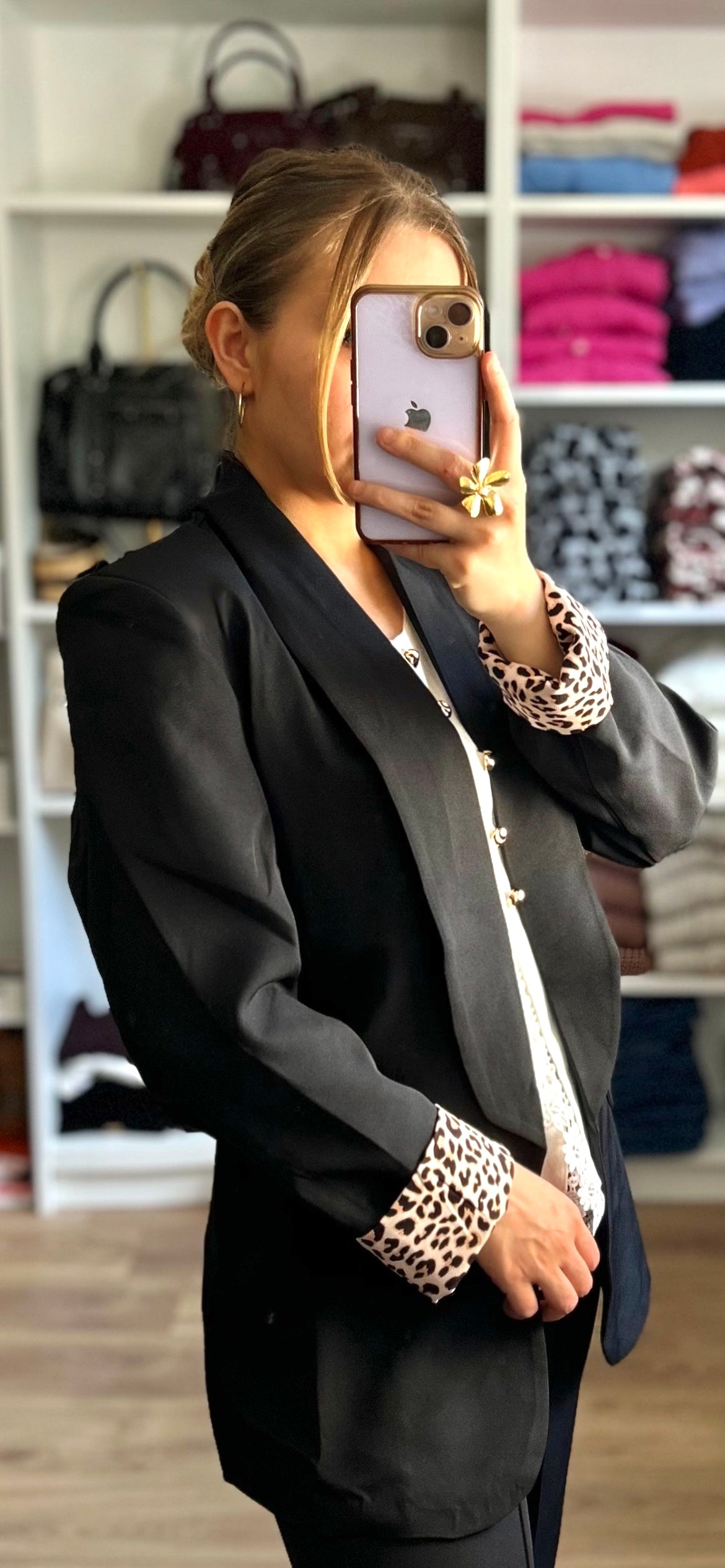 Blazer Mina Léopard Noir