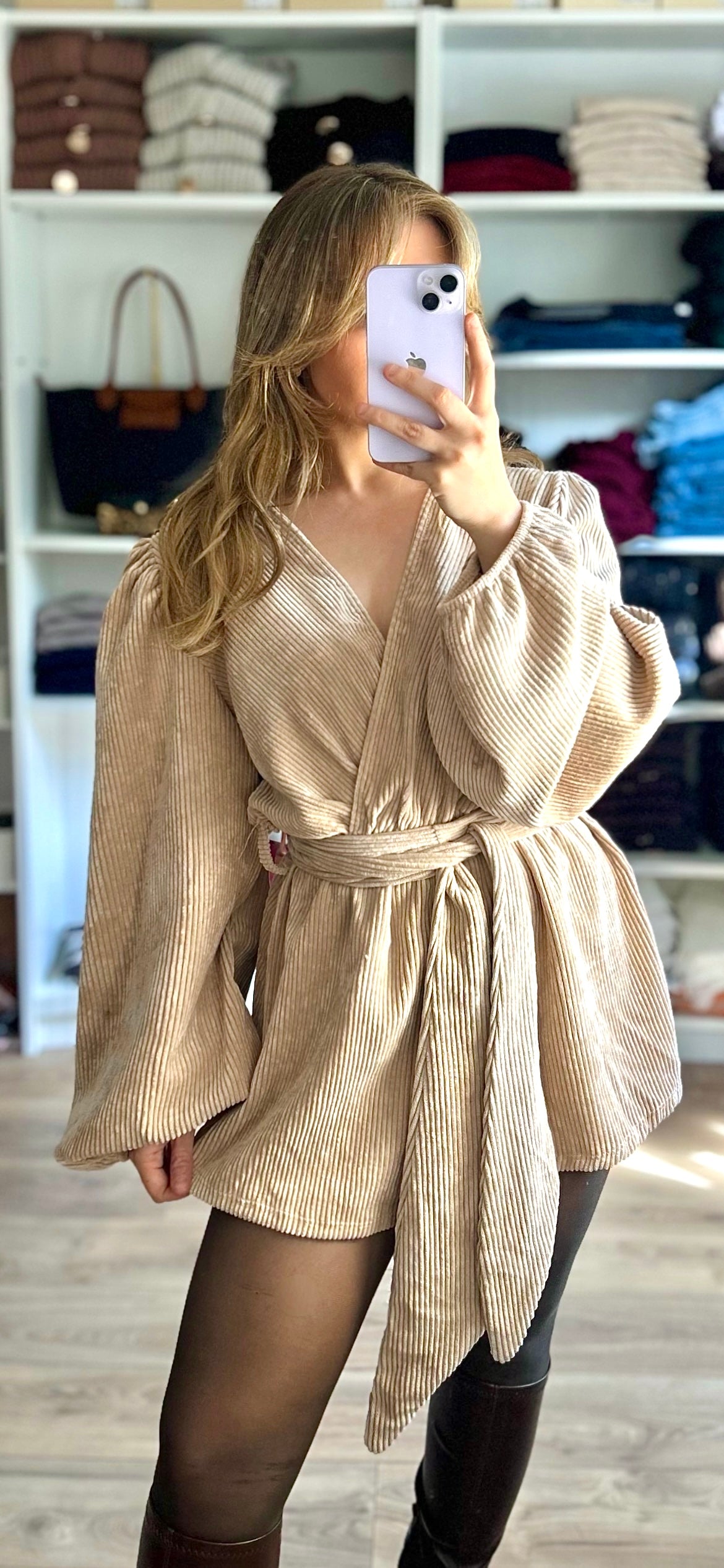 Robe combishort Ariana Beige
