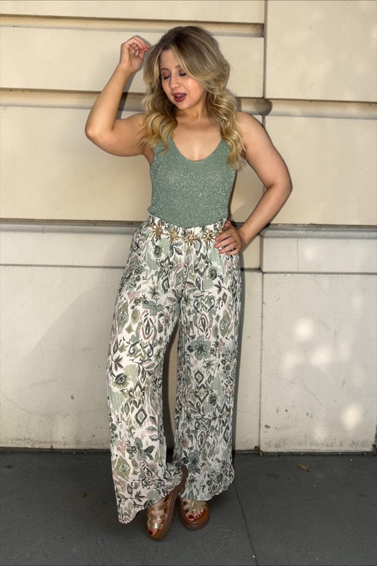 Pantalon Yumi Motifs Kaki