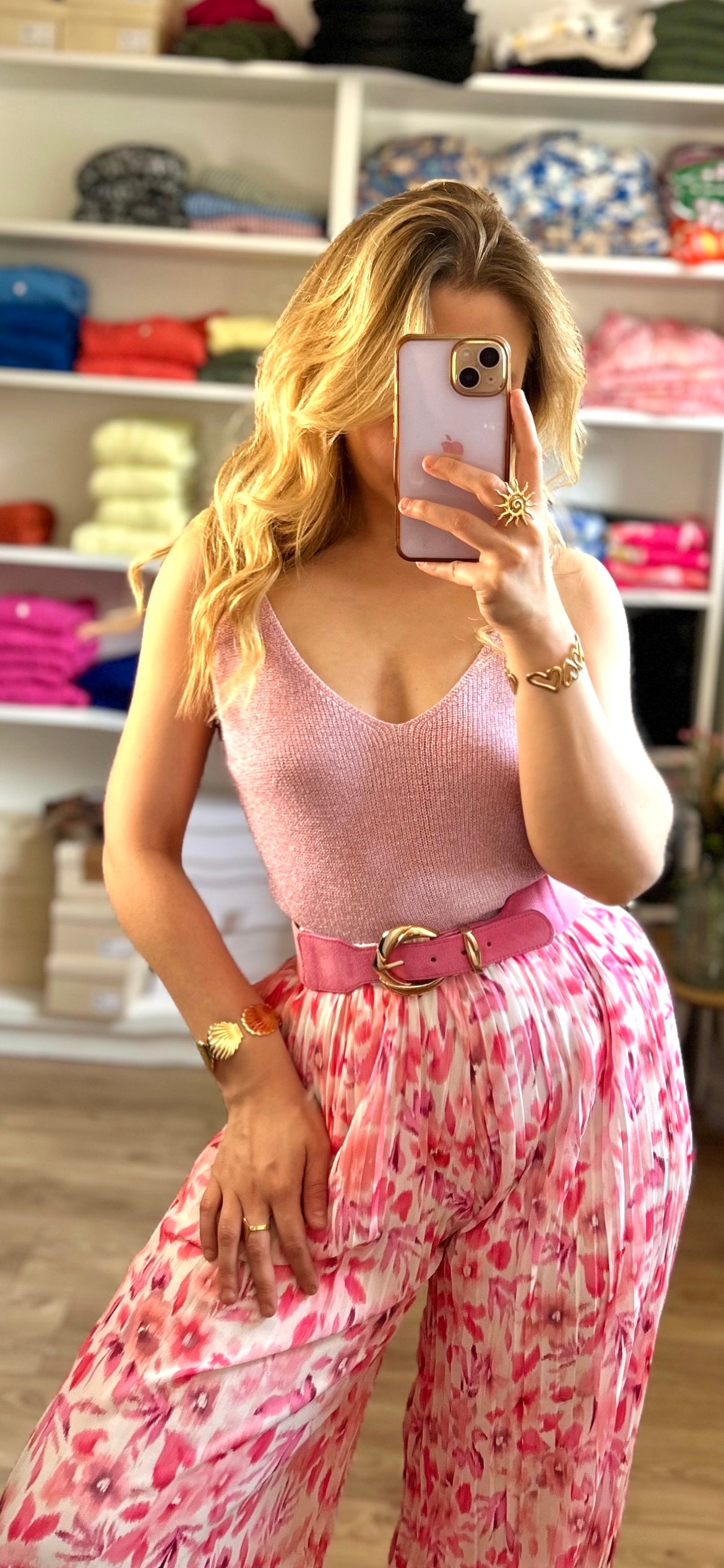 Top Paillettes Sienna Rose pâle