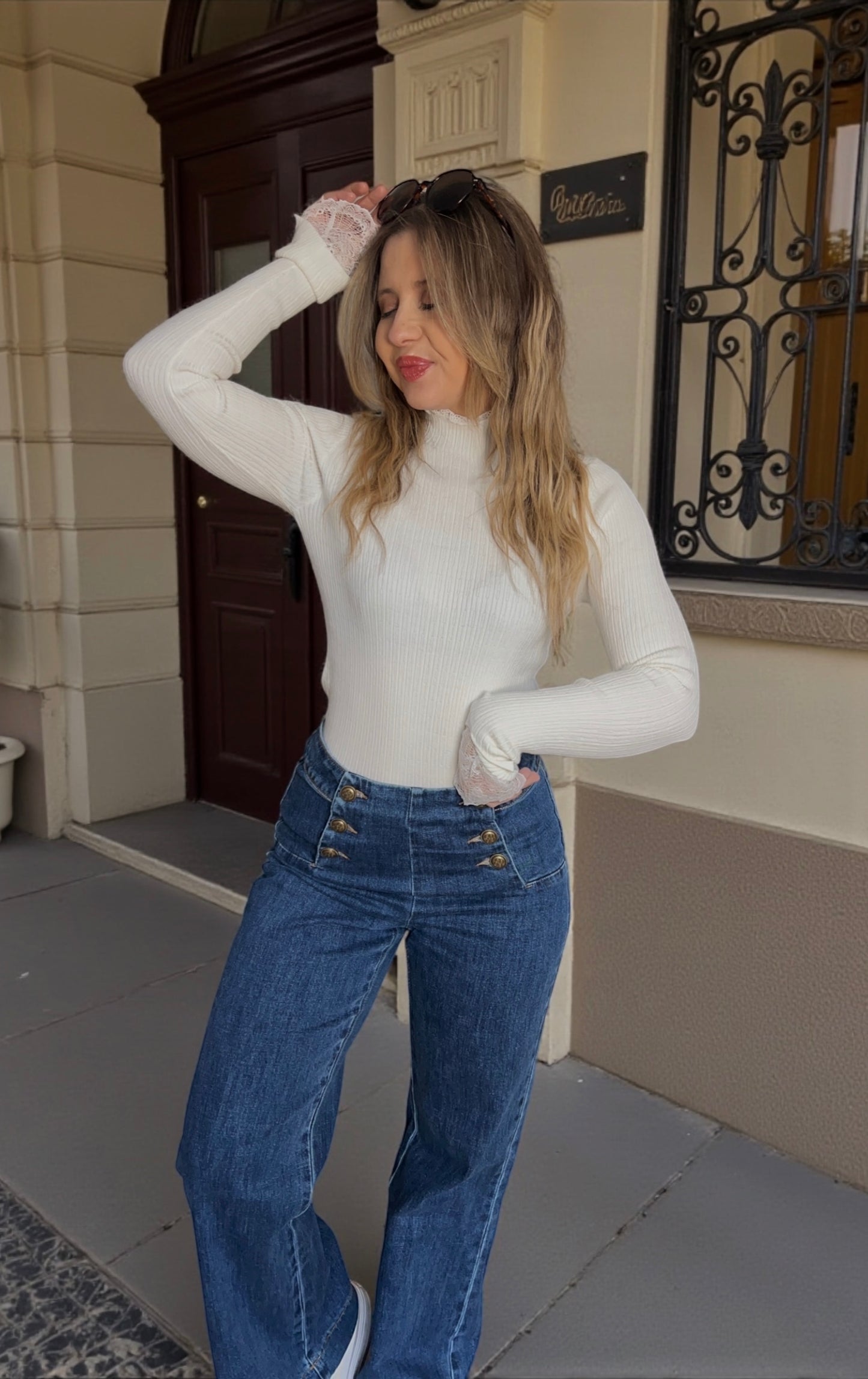 Top Dentelle Bérénice Écru
