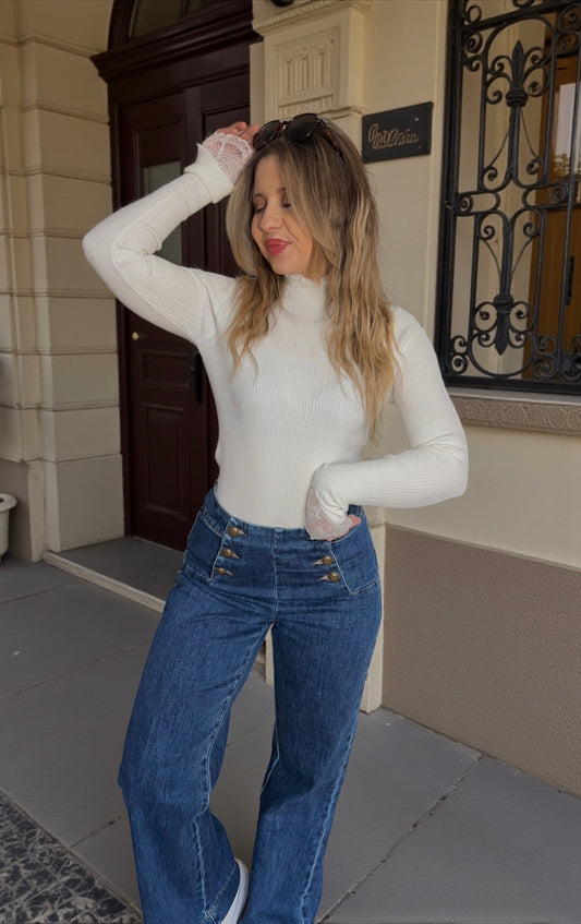 Top Dentelle Bérénice Écru
