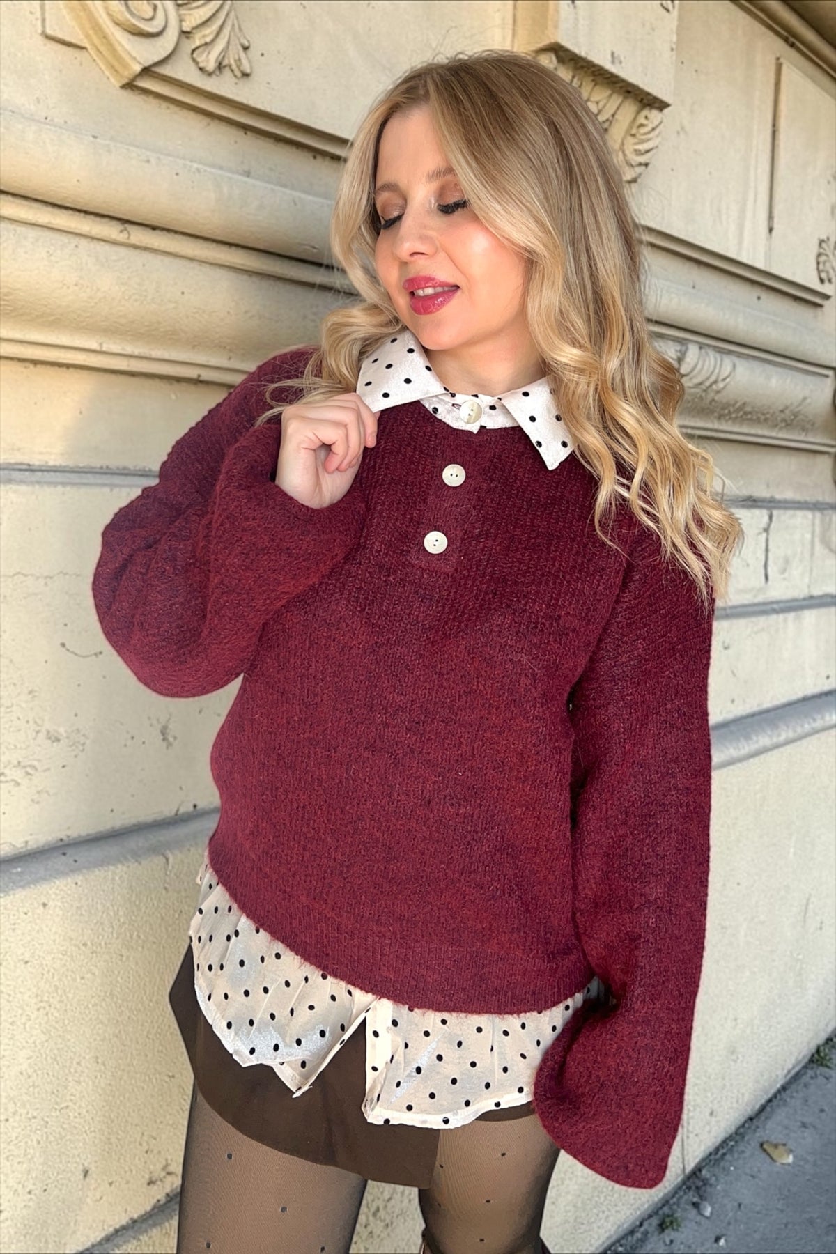 Pull Chemise Robyn Bordeaux