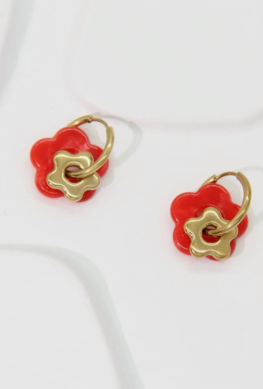 Boucles d’Oreilles Ysé Rouge