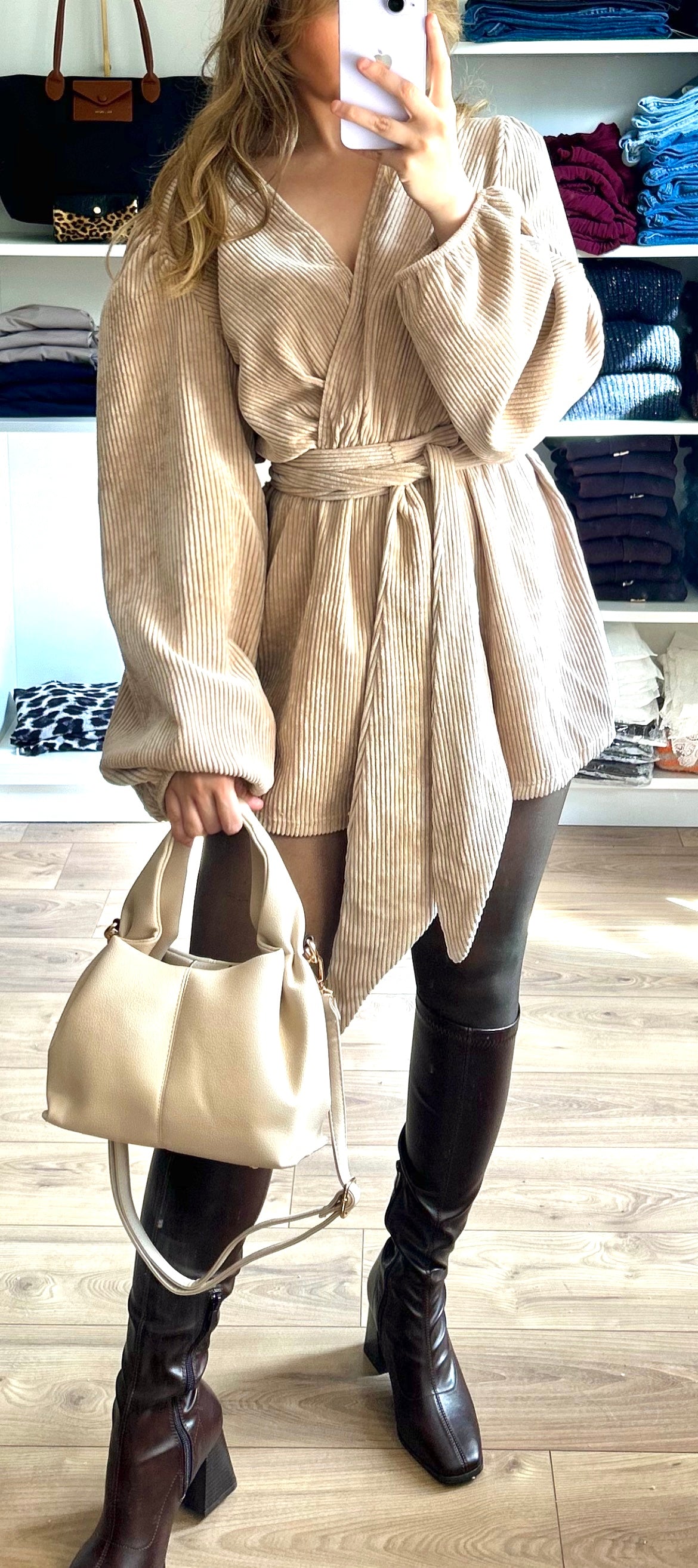 Robe combishort Ariana Beige