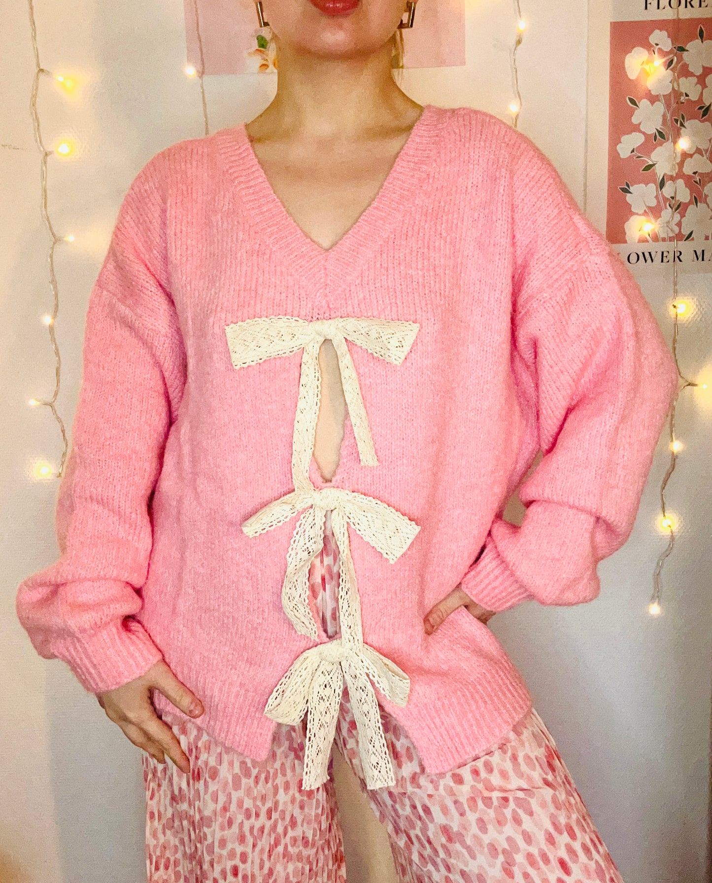 Pull à noeud Rosalie Rose