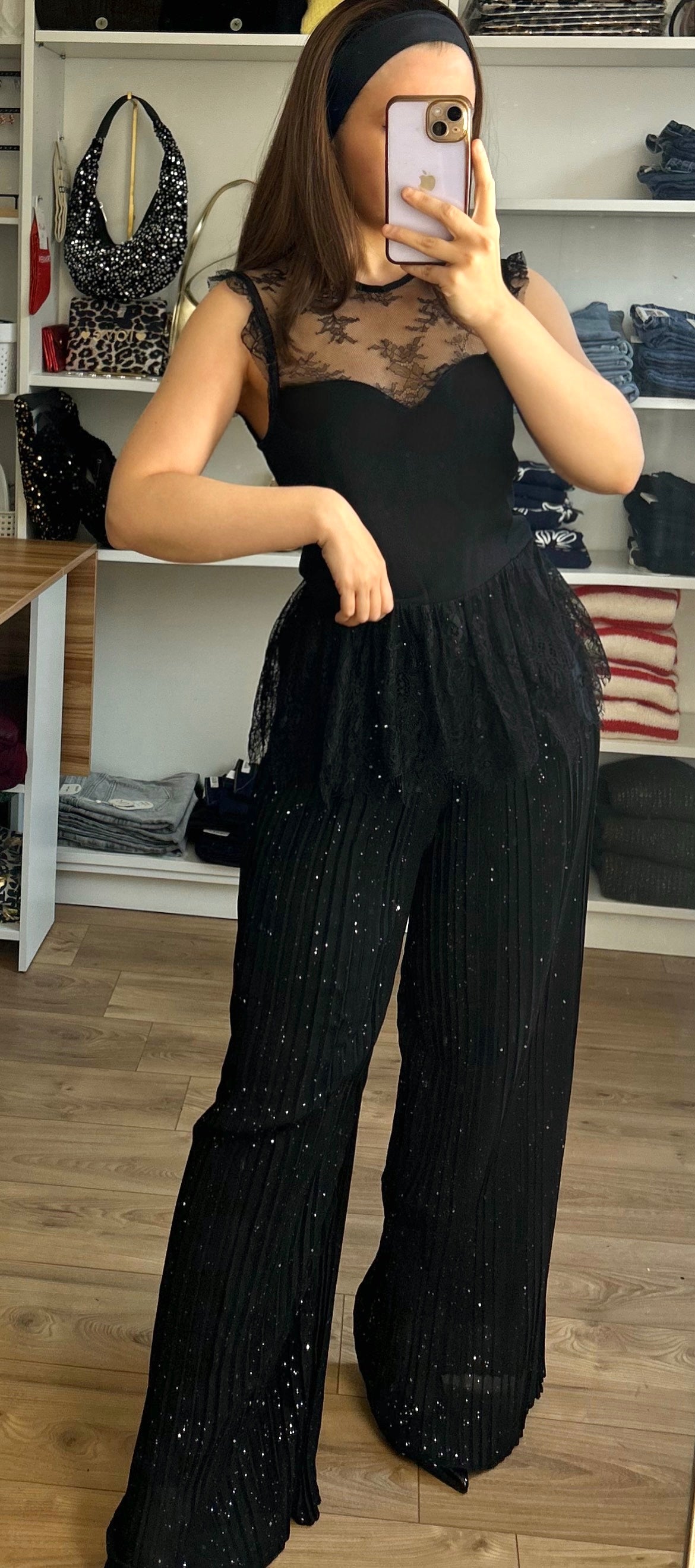Pantalon Noa Noir à Paillettes