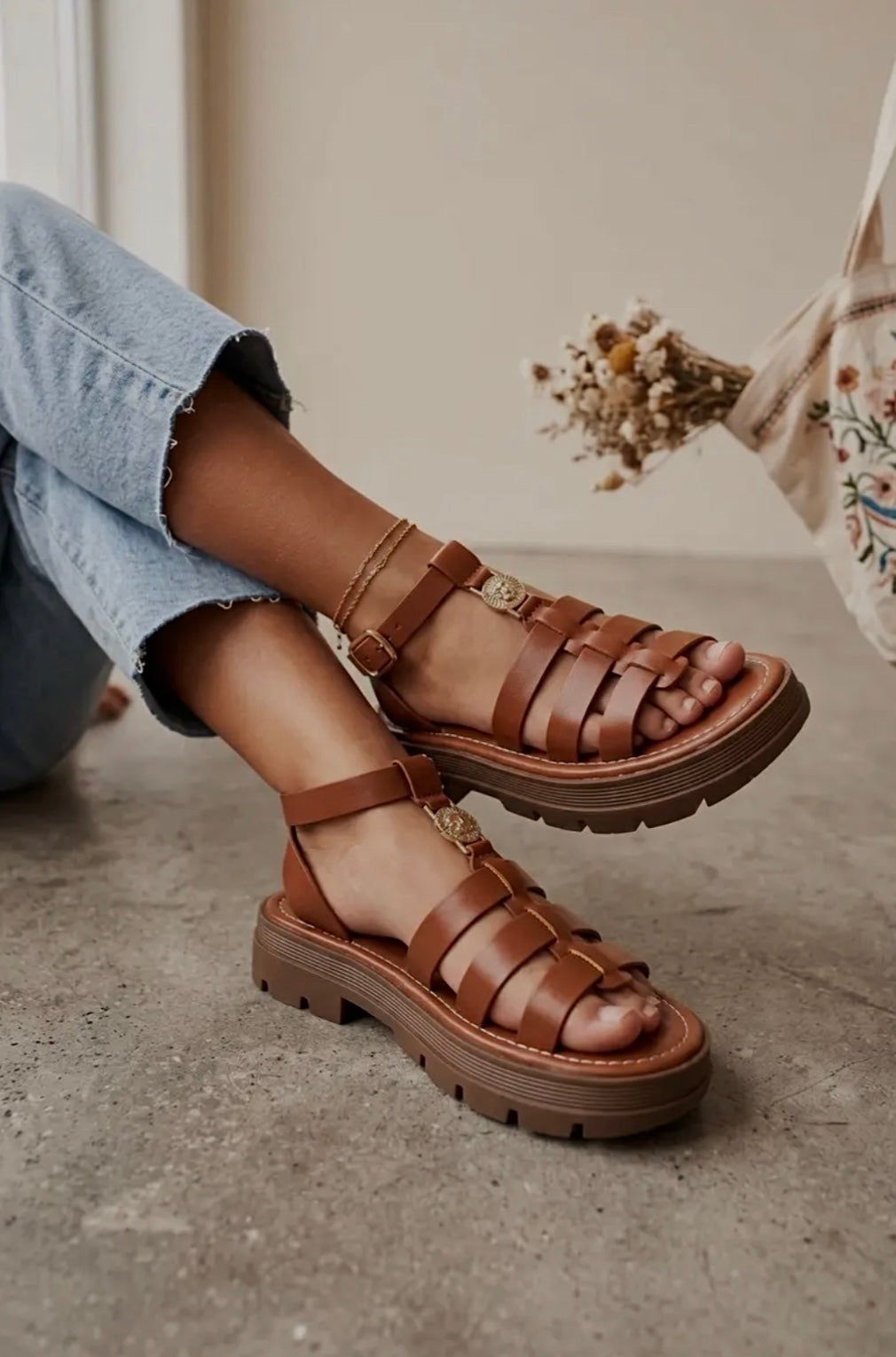 Sandales Luz Camel