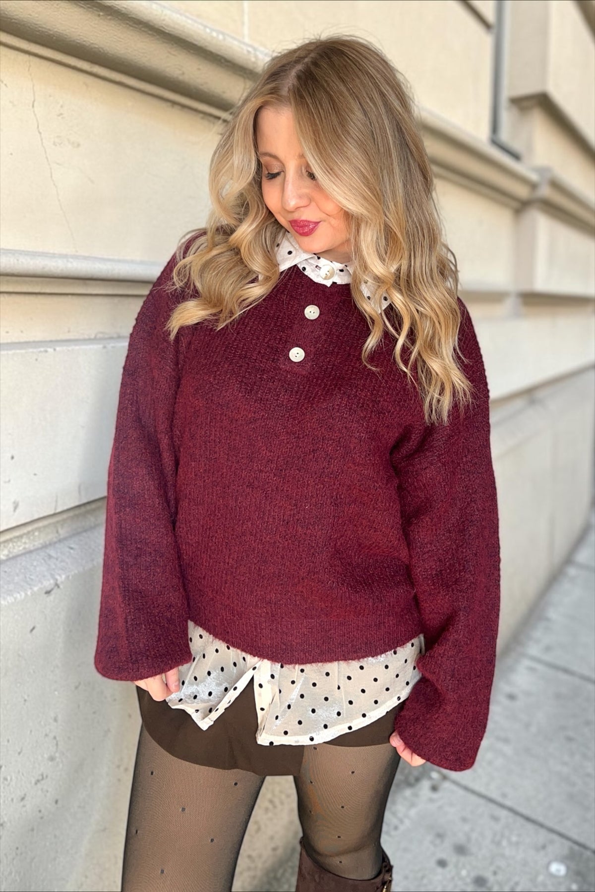 Pull Chemise Robyn Bordeaux
