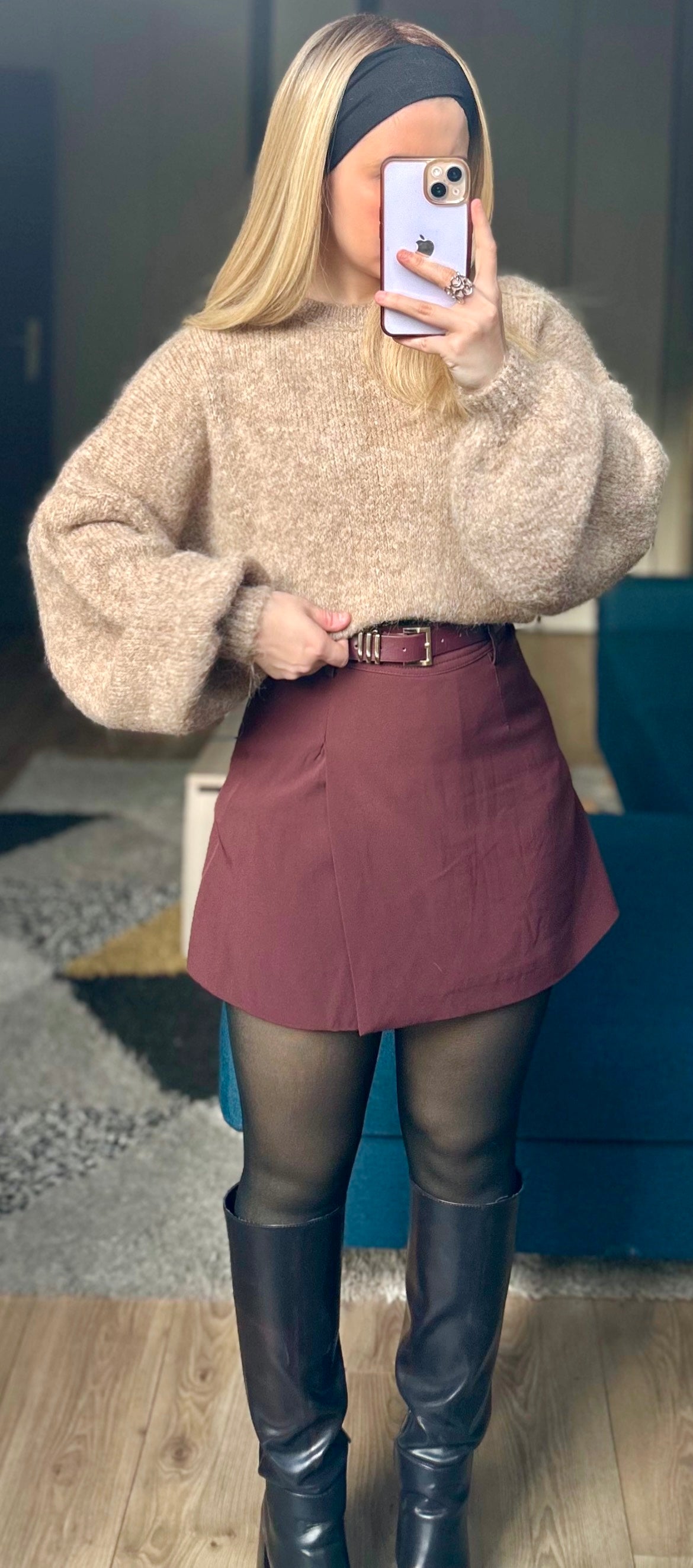 Jupe Short Maddy Bordeaux