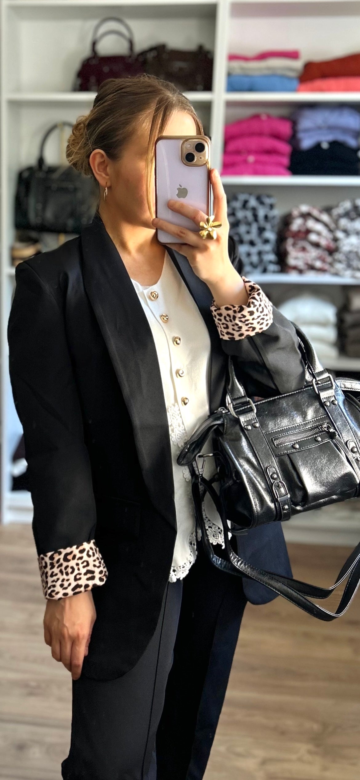 Blazer Mina Léopard Noir