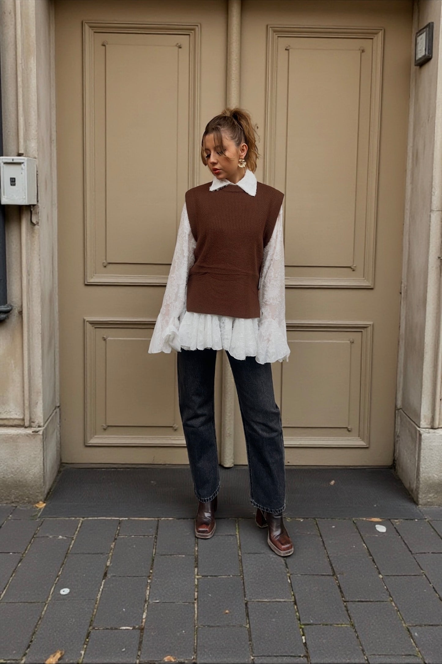 Pull sans manches Paul Chocolat