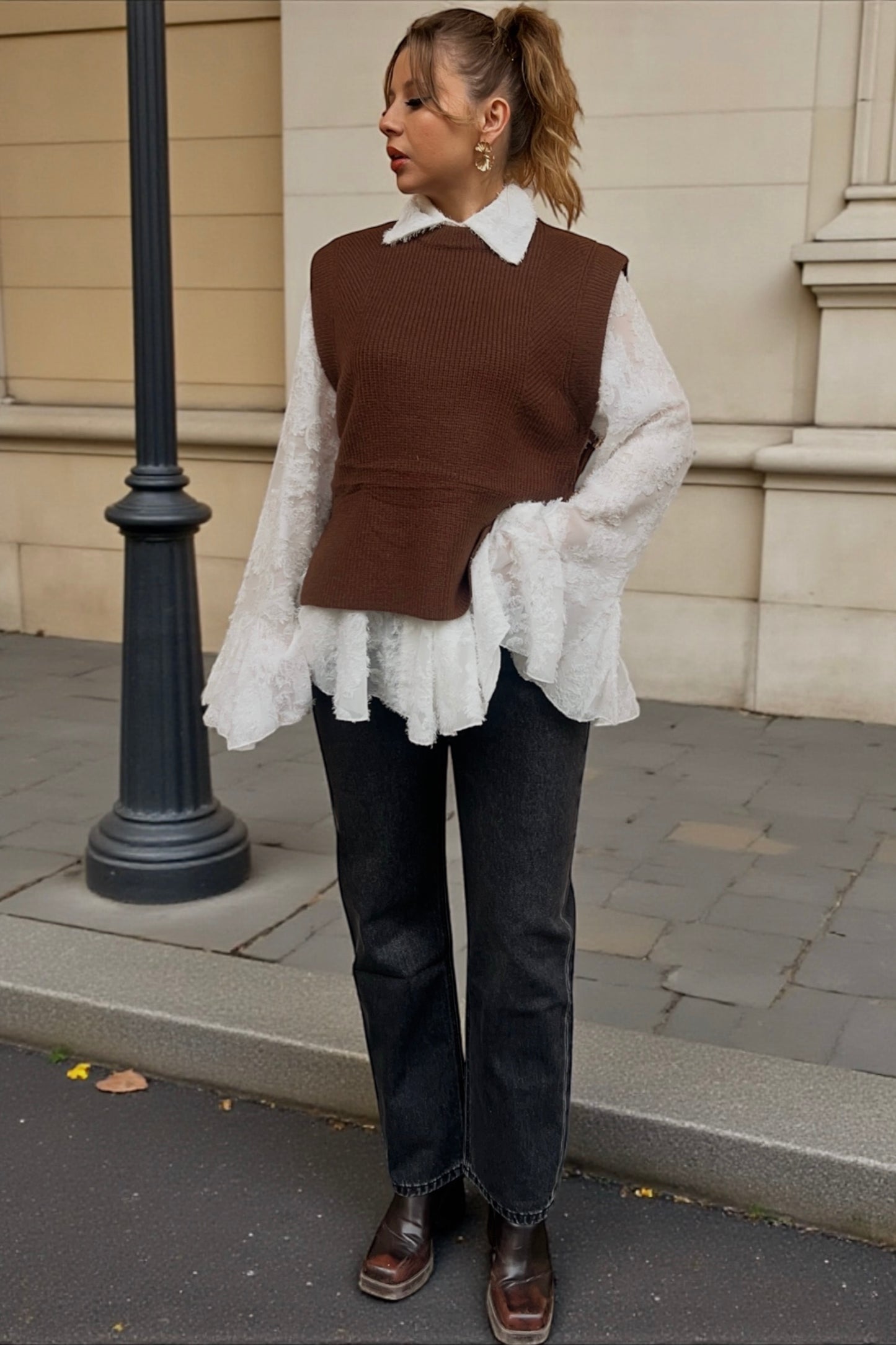 Pull sans manches Paul Chocolat