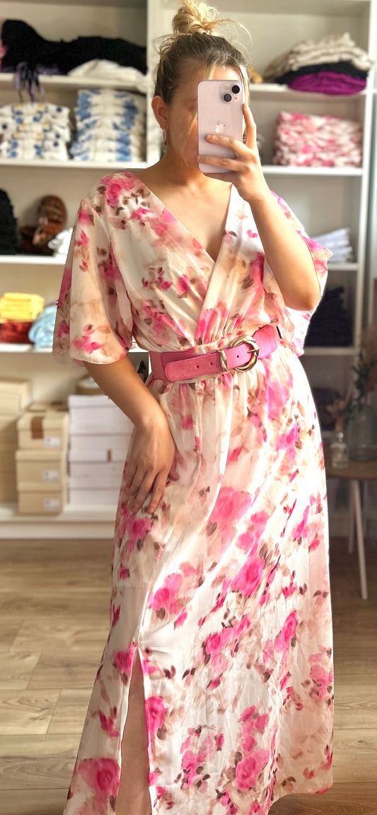 Robe Soline Fleurs Roses
