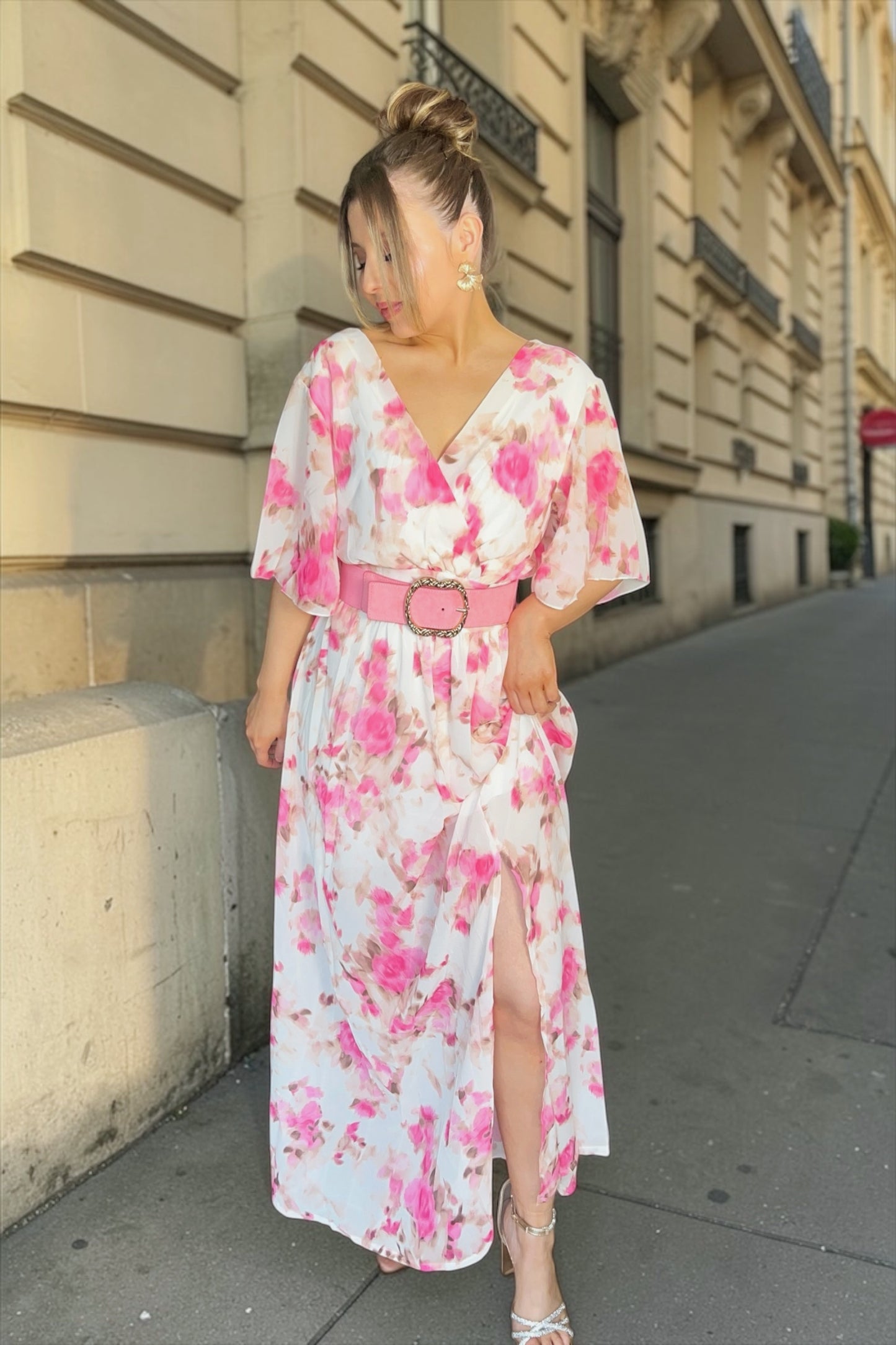 Robe Soline Fleurs Roses