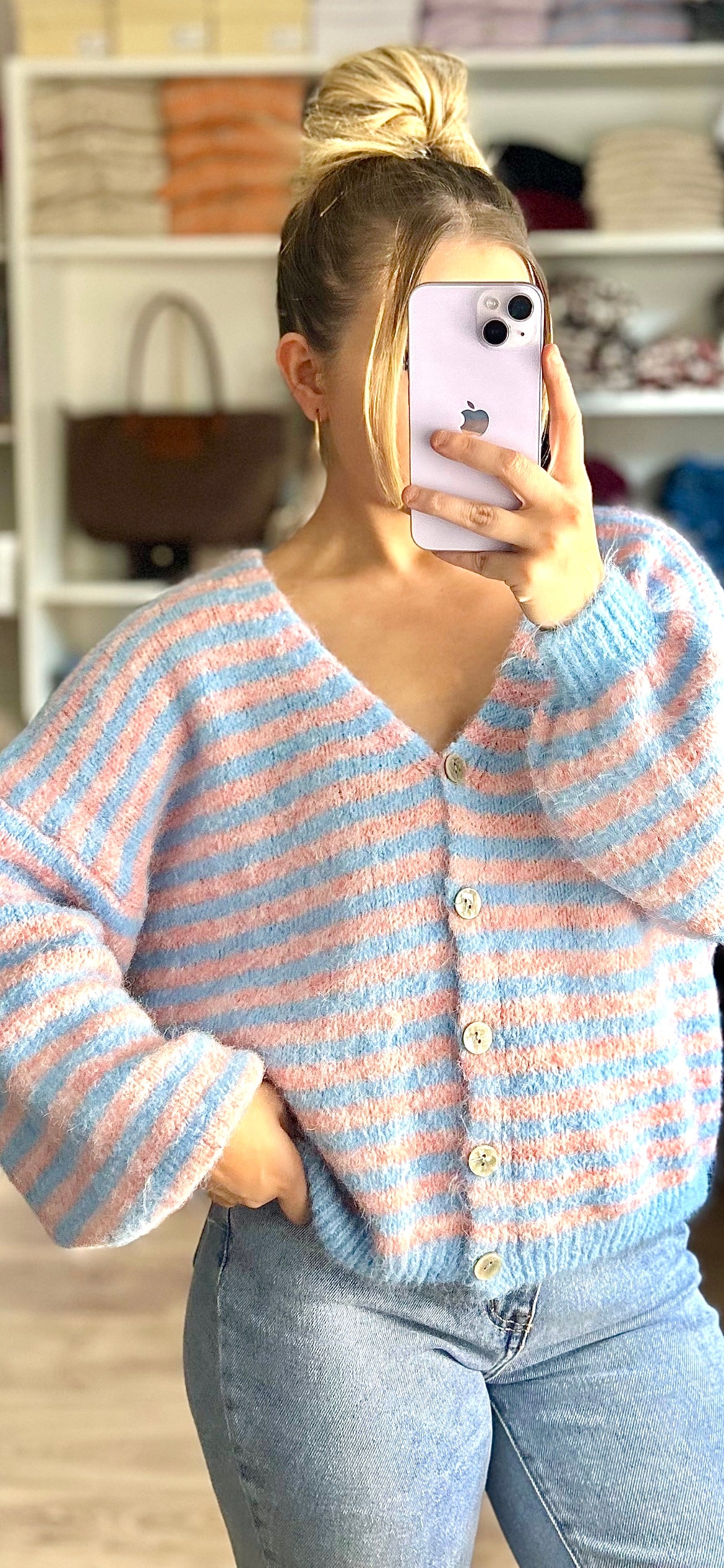Gilet Tessa Bleu-Rose