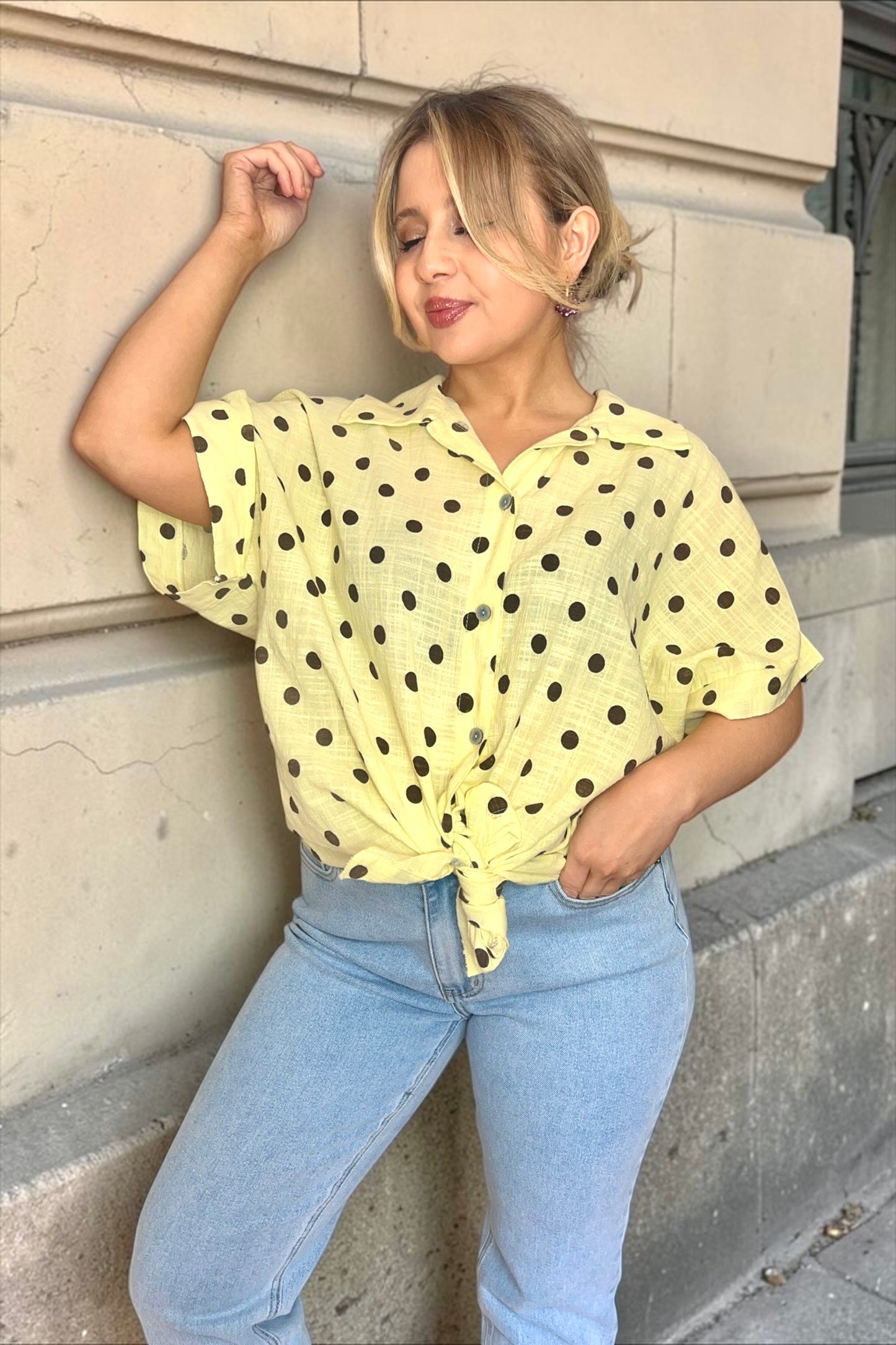 Chemise à Pois Suzon Jaune