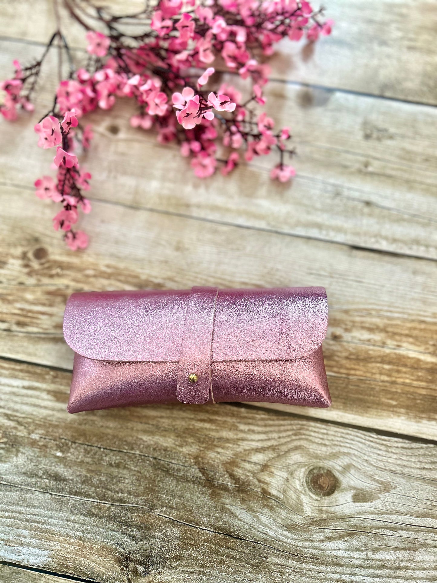 Étui à lunettes Sirius Rose Clair (100% cuir)